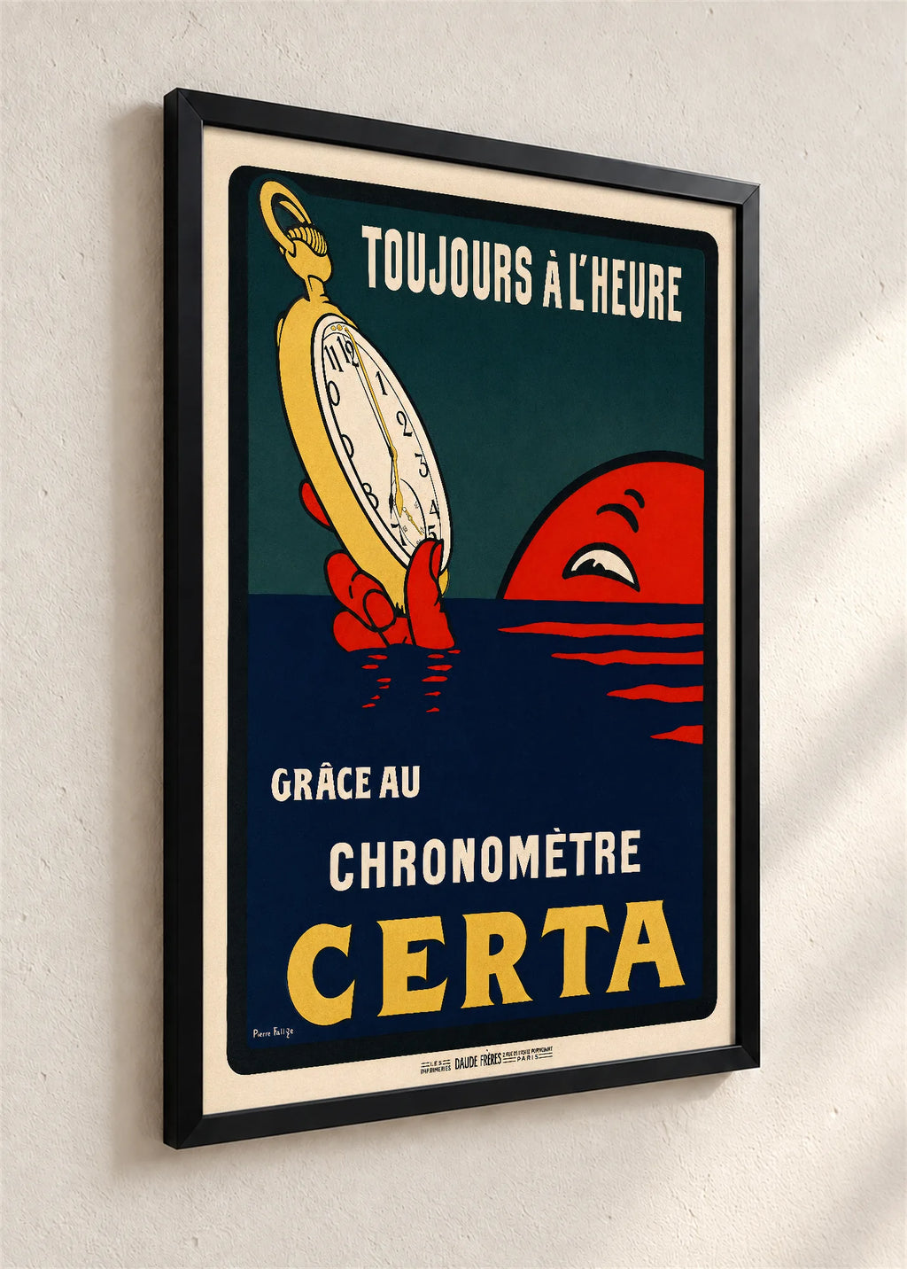 Certina, reklamni plakat, crni ram iz ugla