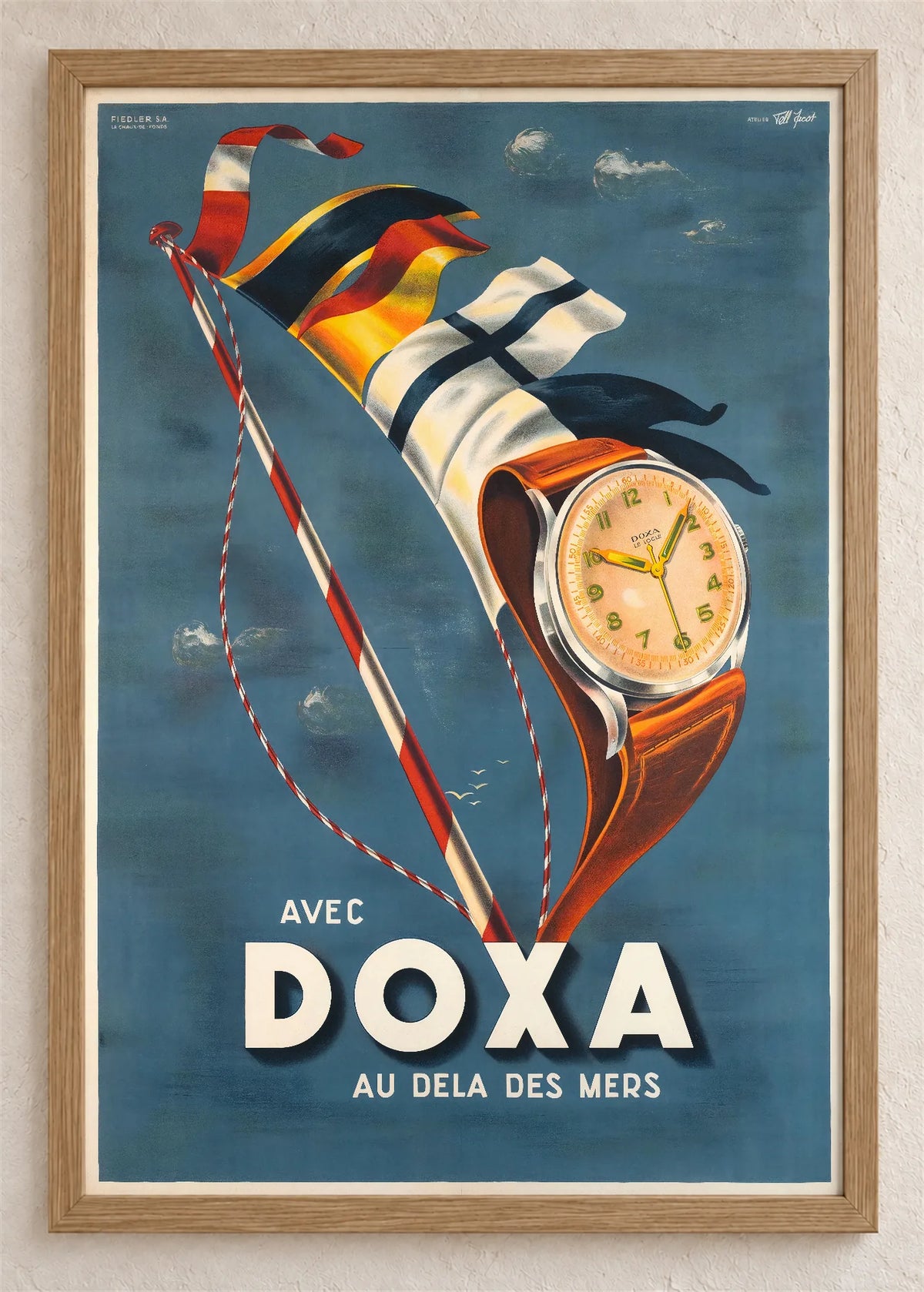 Doxa, preko mora, poster u braon drvenom ramu