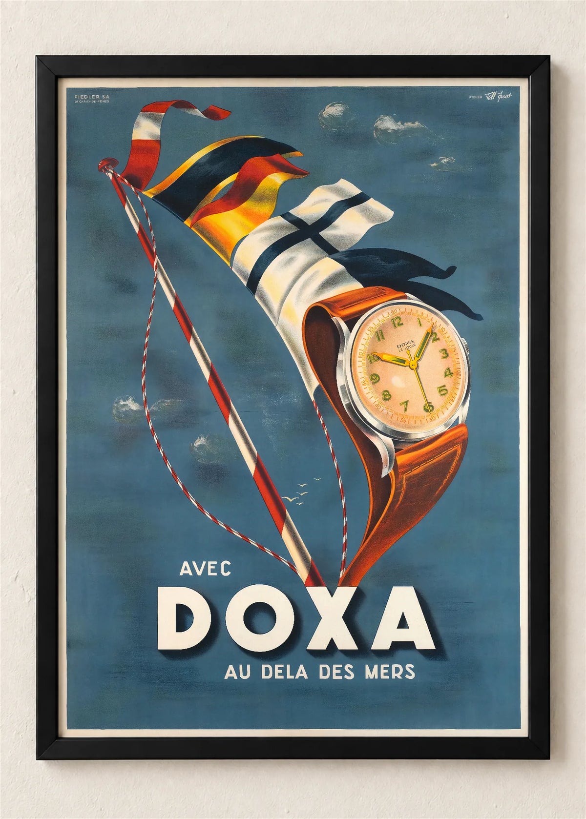 Doxa, preko mora, poster u crnom ramu