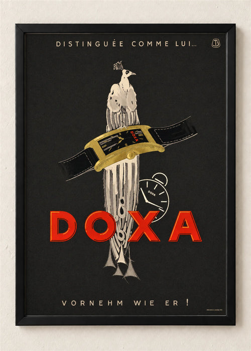 Doxa sa paunom, poster u crnom ramu