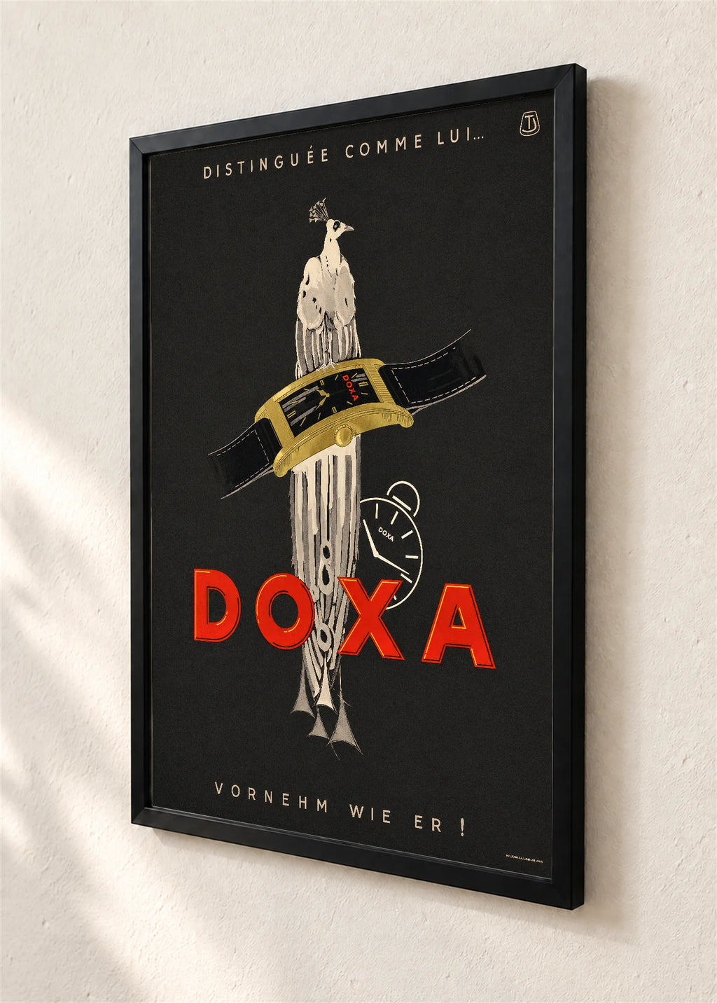 Doxa sa paunom, crni ram, detalj