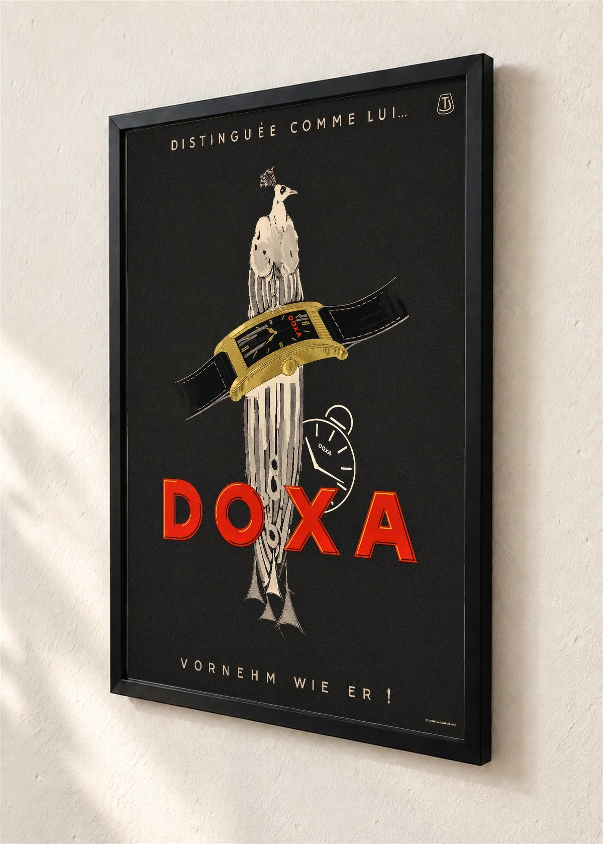Doxa sa paunom, crni ram, detalj