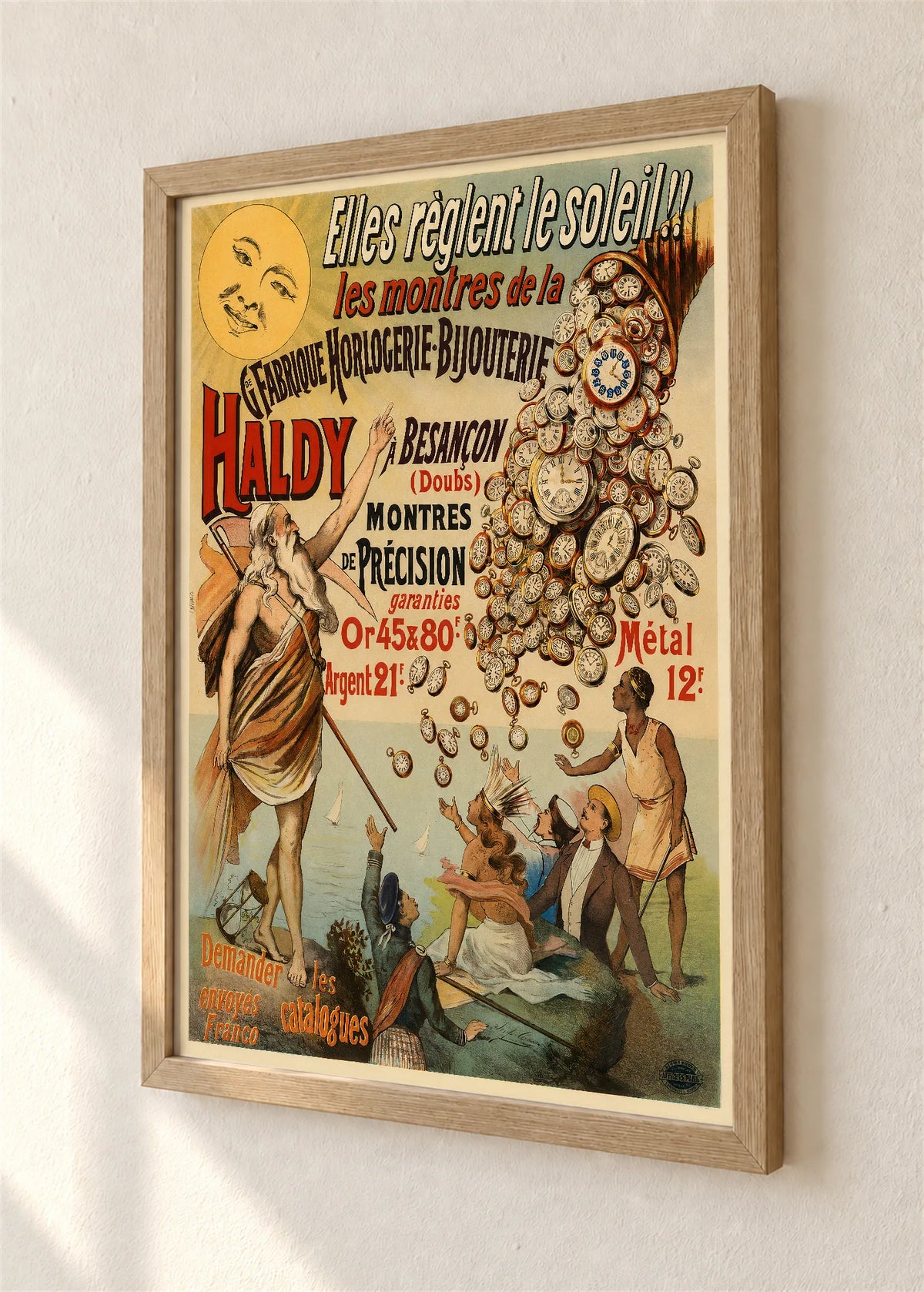 Haldy Besançon, reklamni plakat, braon ram, detalj