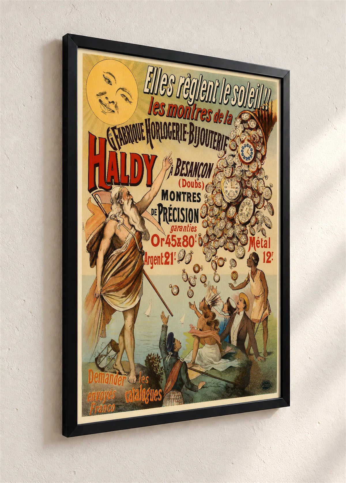 Haldy Besançon, reklamni plakat, crni ram iz ugla
