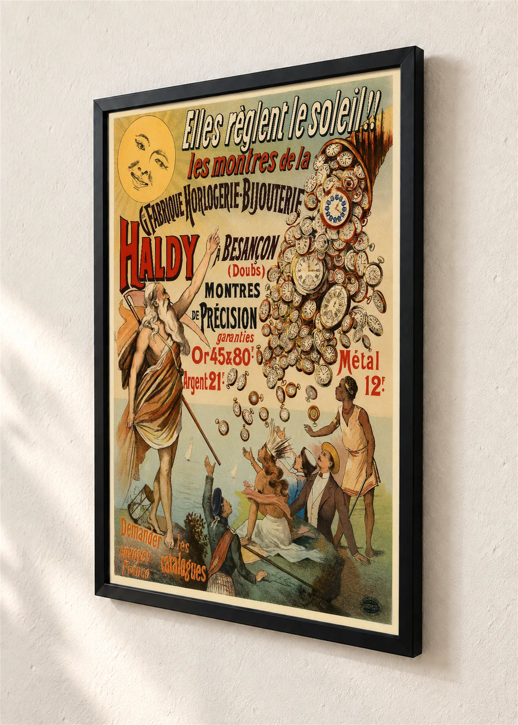 Haldy Besançon, reklamni plakat, crni ram, detalj
