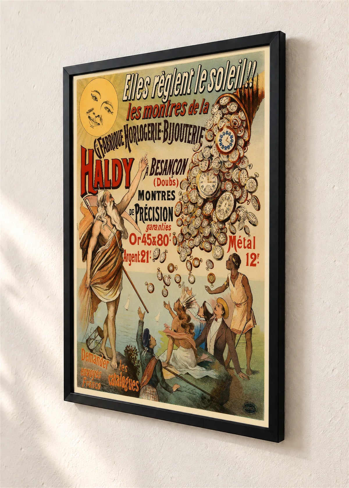 Haldy Besançon, reklamni plakat, crni ram, detalj