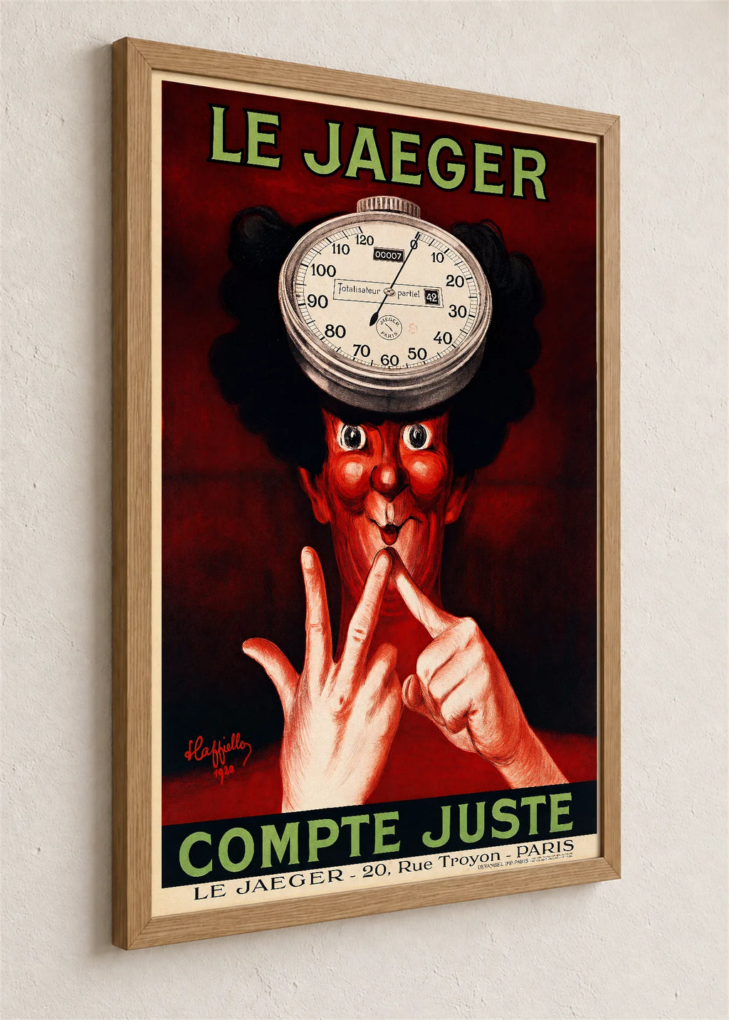 Le Jaeger, reklamni plakat, braon ram iz ugla