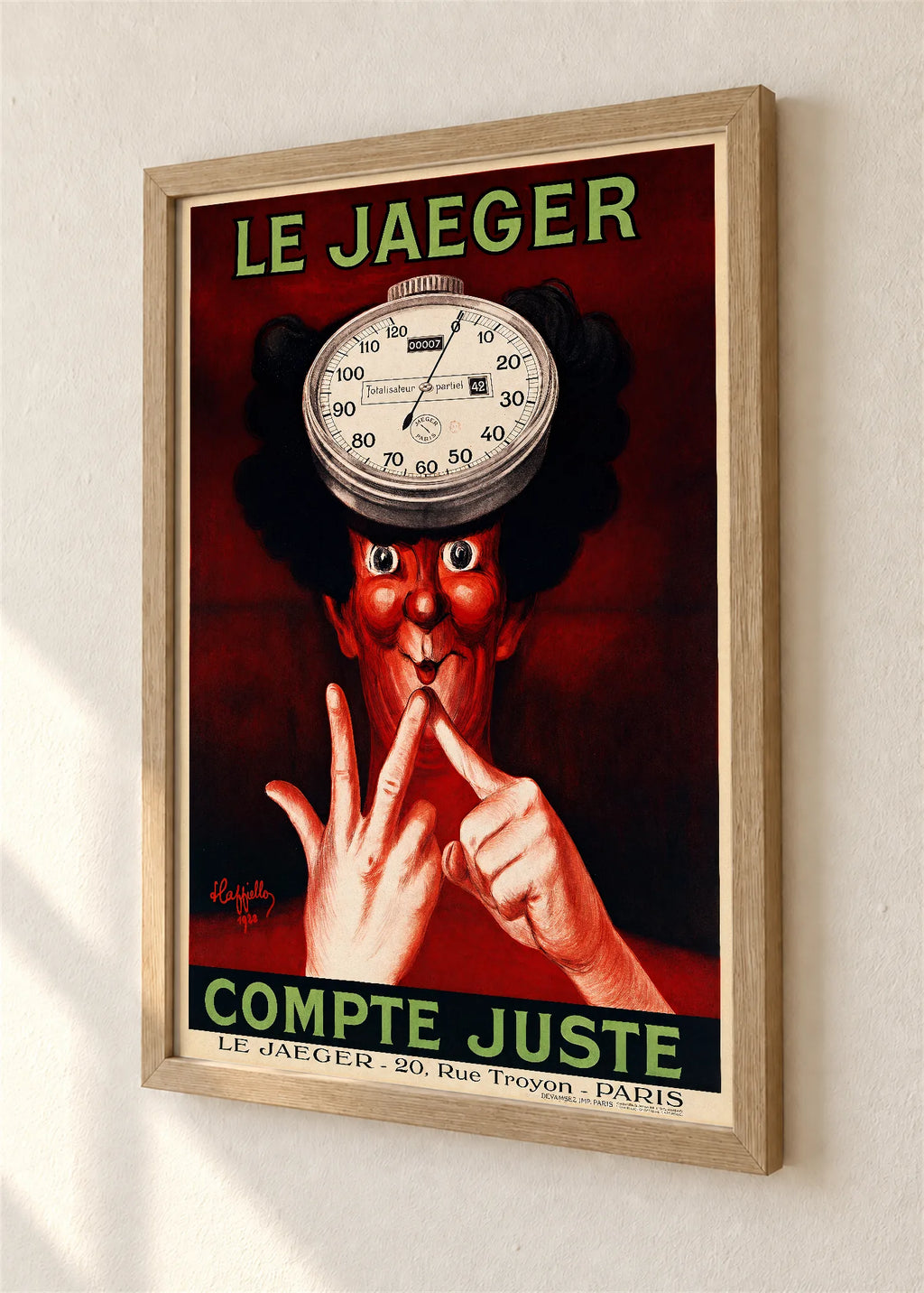 Le Jaeger, reklamni plakat, braon ram, detalj