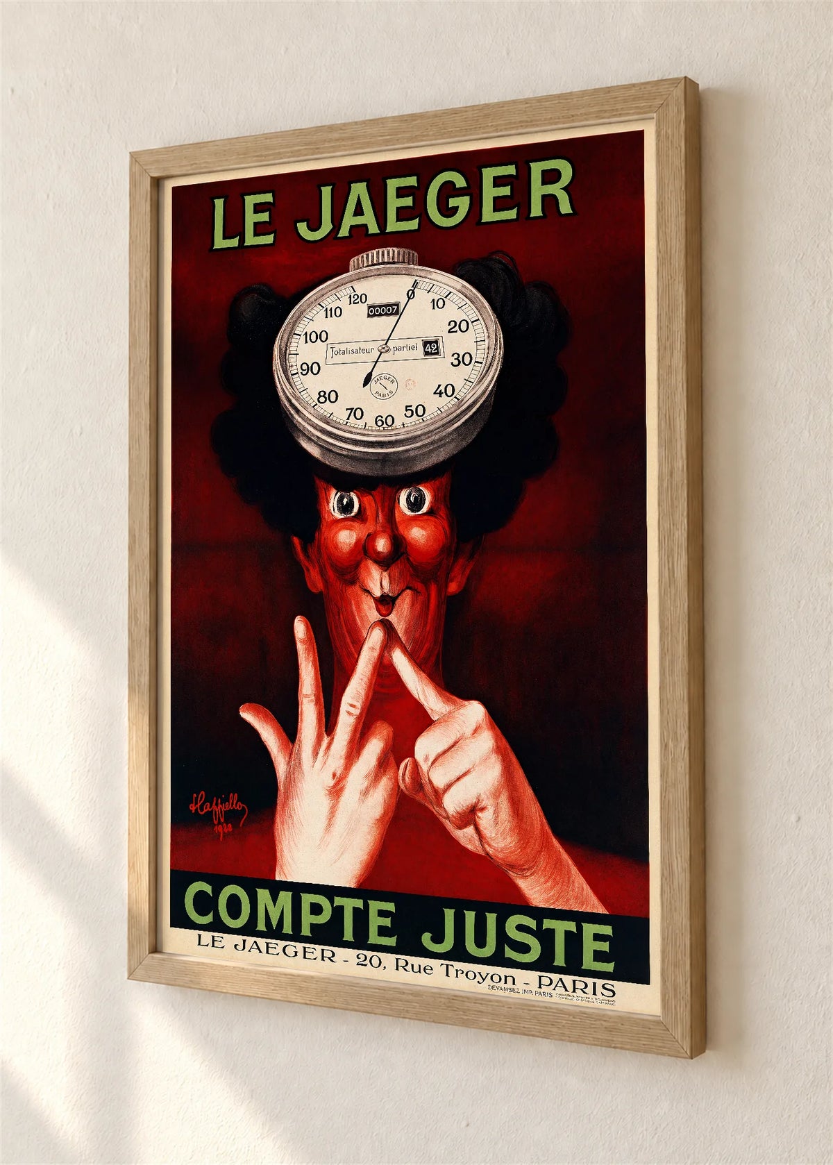 Le Jaeger, reklamni plakat, braon ram, detalj