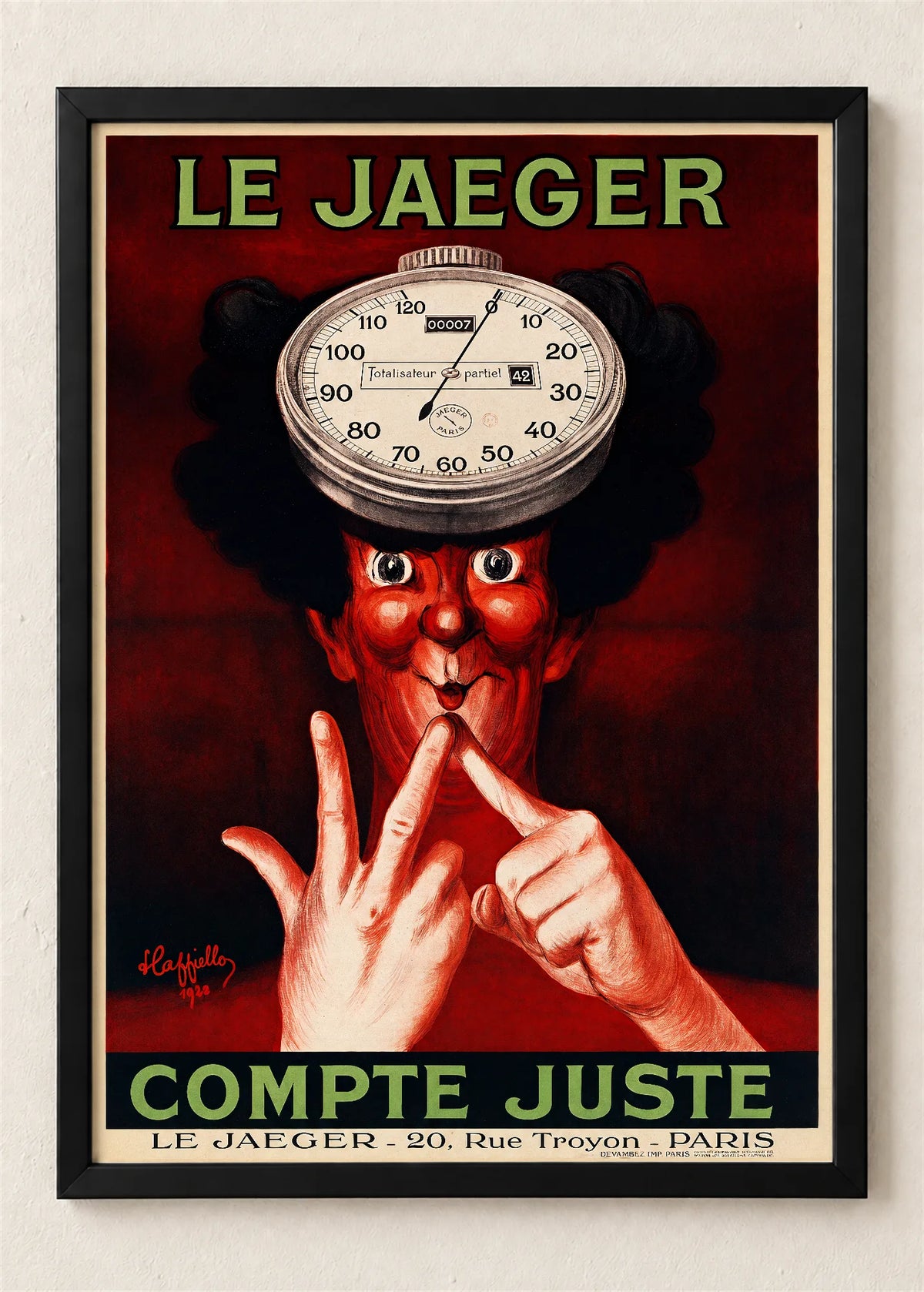 Le Jaeger, reklamni plakat, poster u crnom ramu