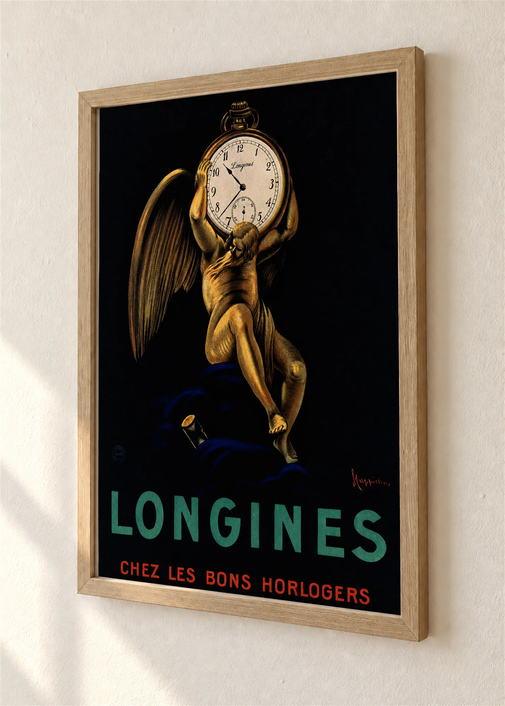 Longines sa anđelom, braon ram, detalj