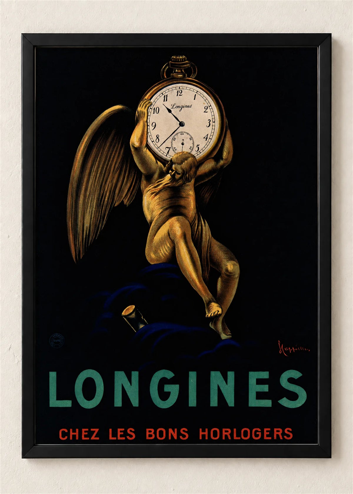 Longines sa anđelom, poster u crnom ramu