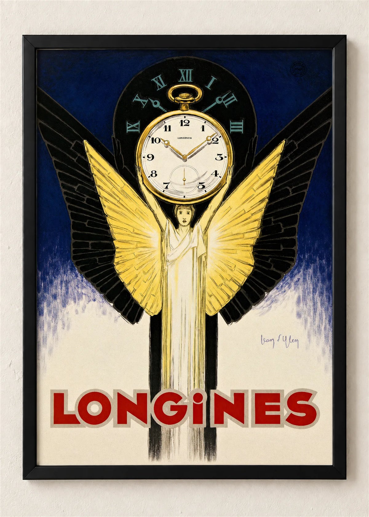 Longines sa krilima, poster u crnom ramu