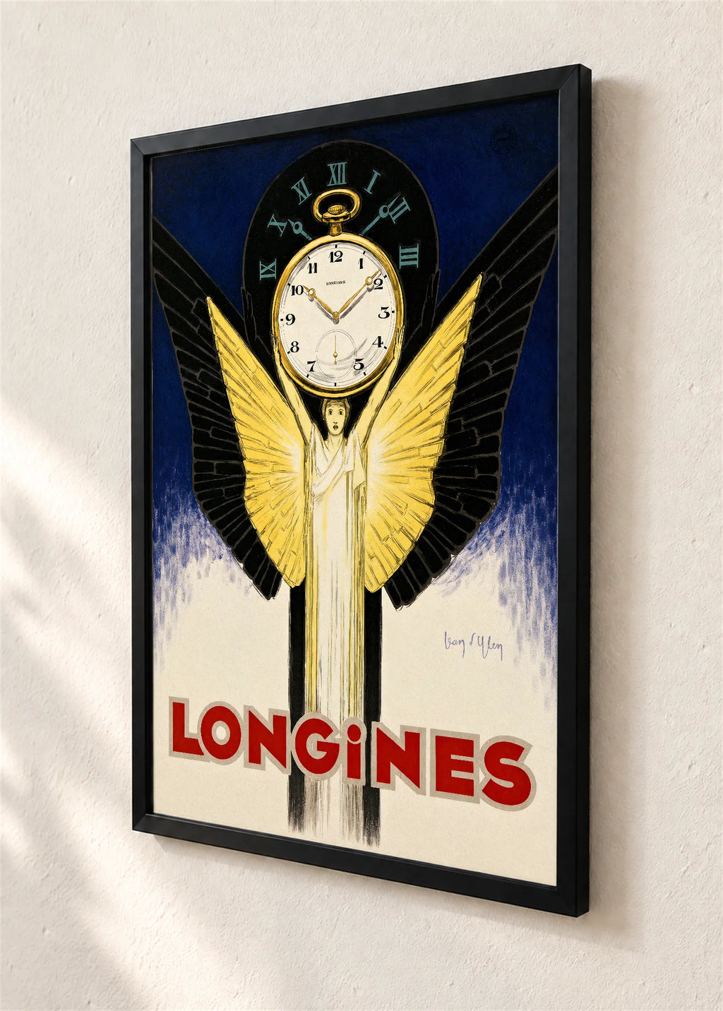 Longines sa krilima, crni ram, detalj