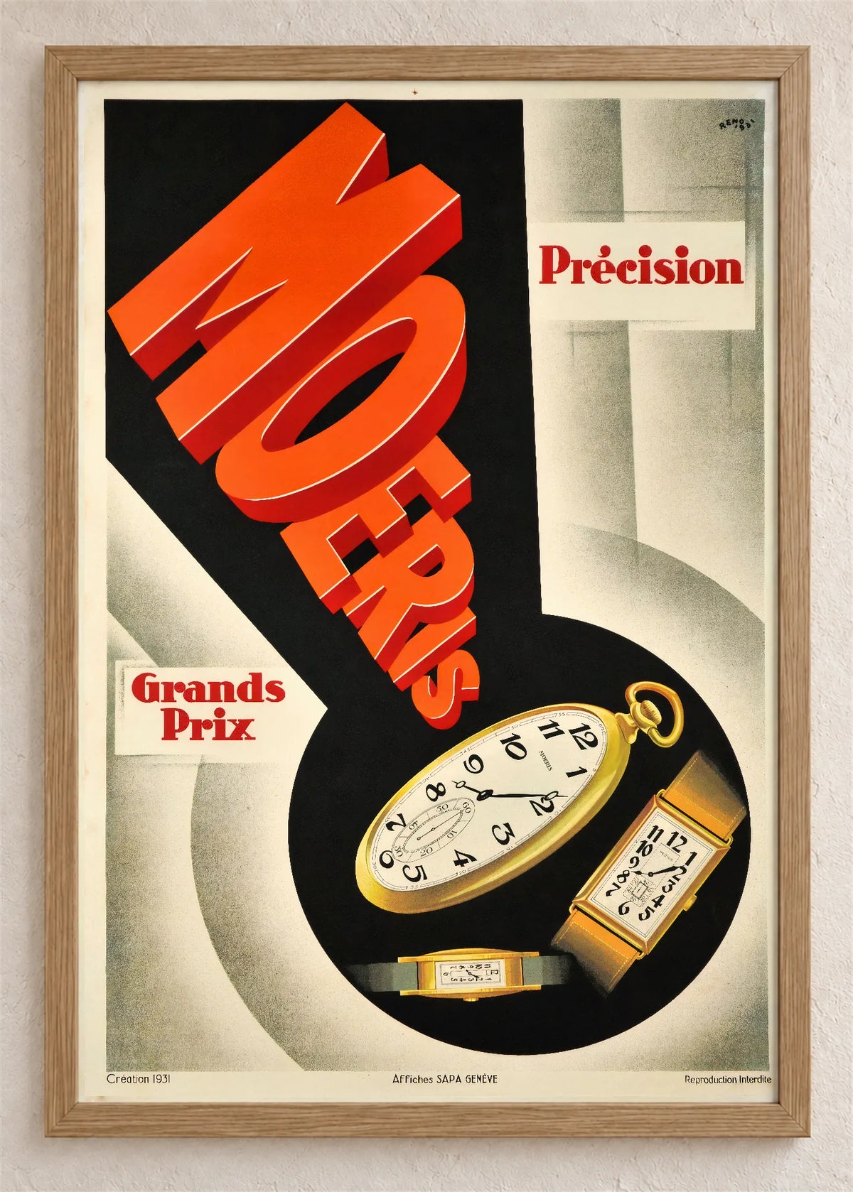 Moeris, preciznost, poster u braon drvenom ramu