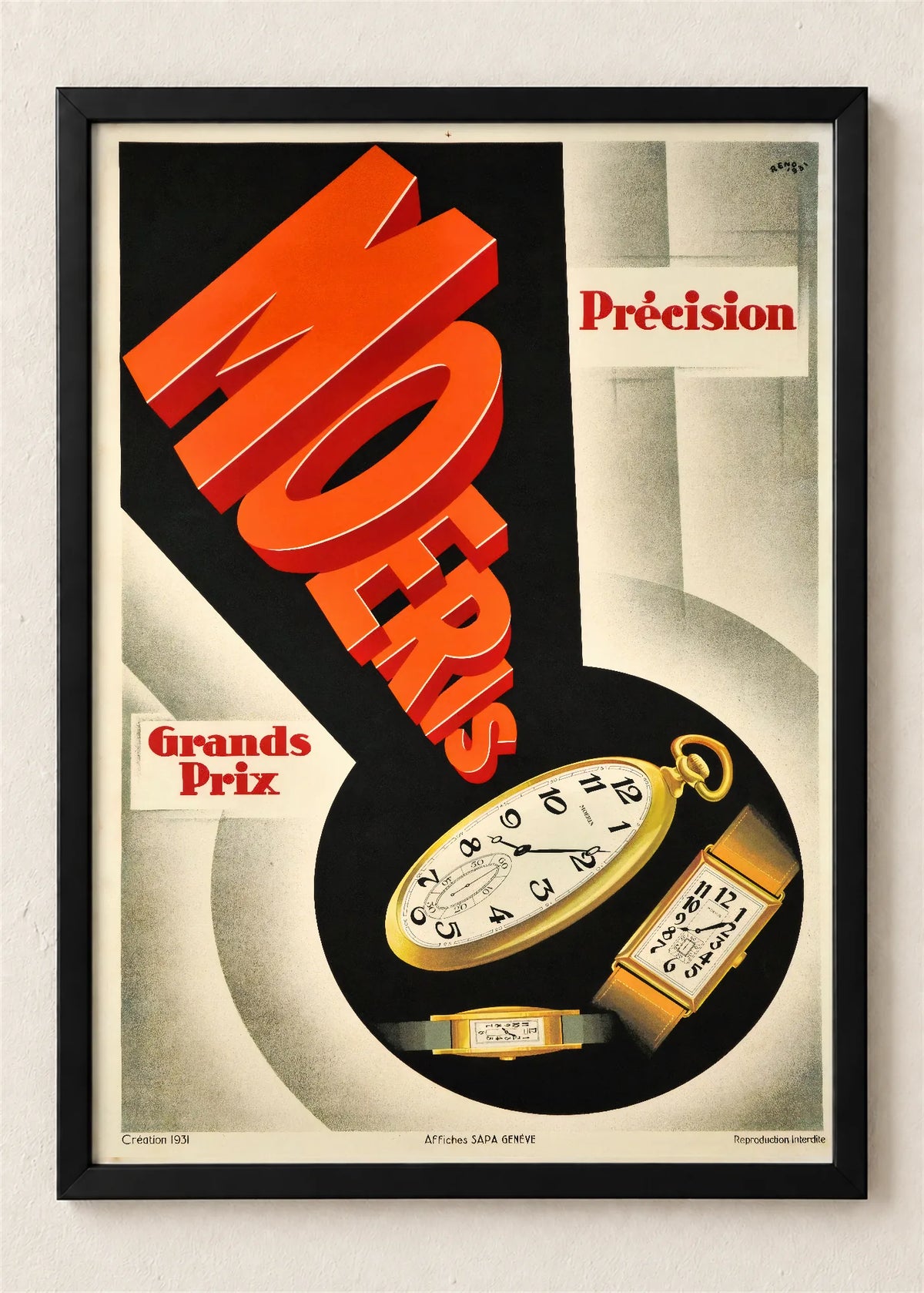 Moeris, preciznost, poster u crnom ramu