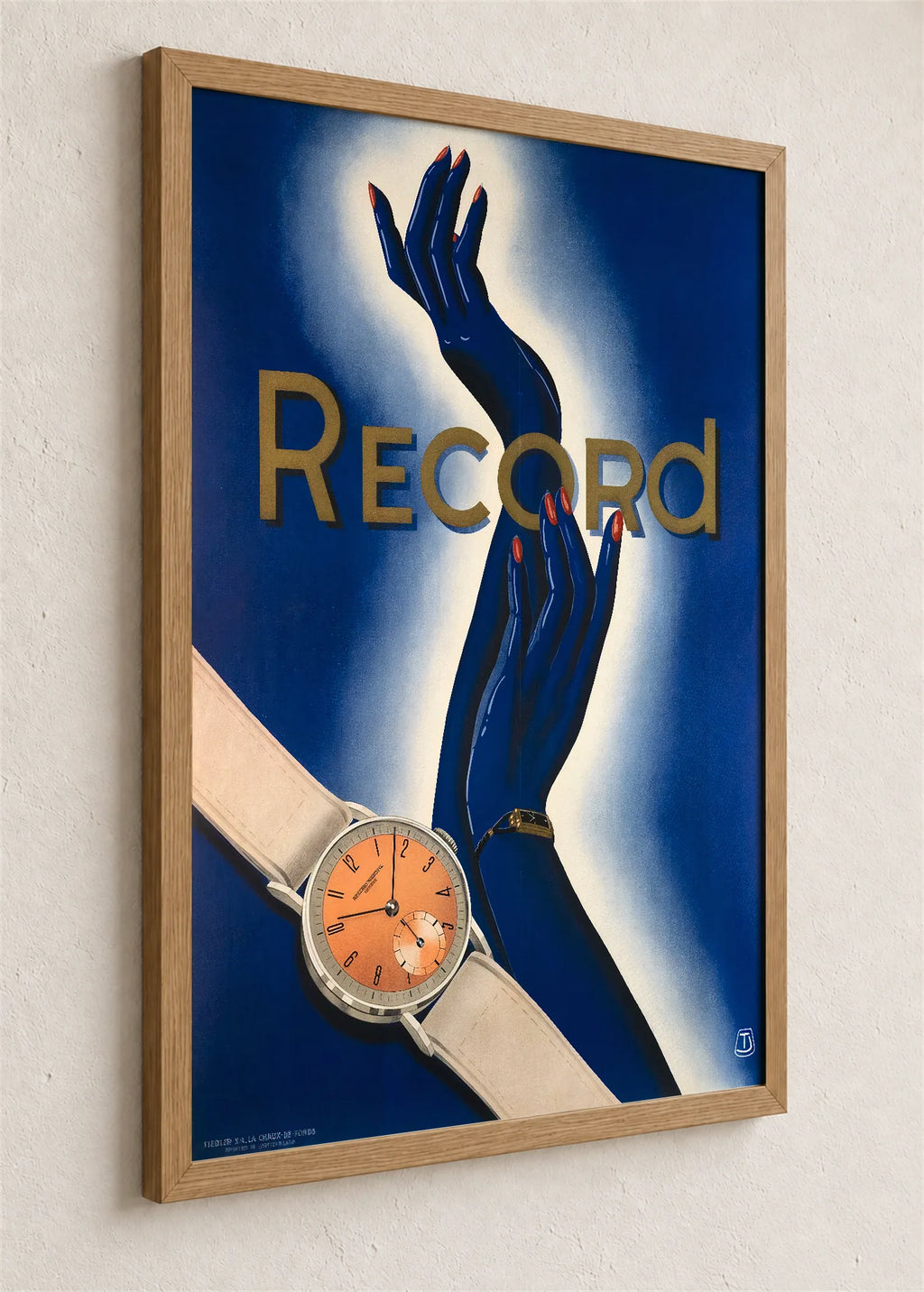 Record, reklamni plakat, braon ram iz ugla