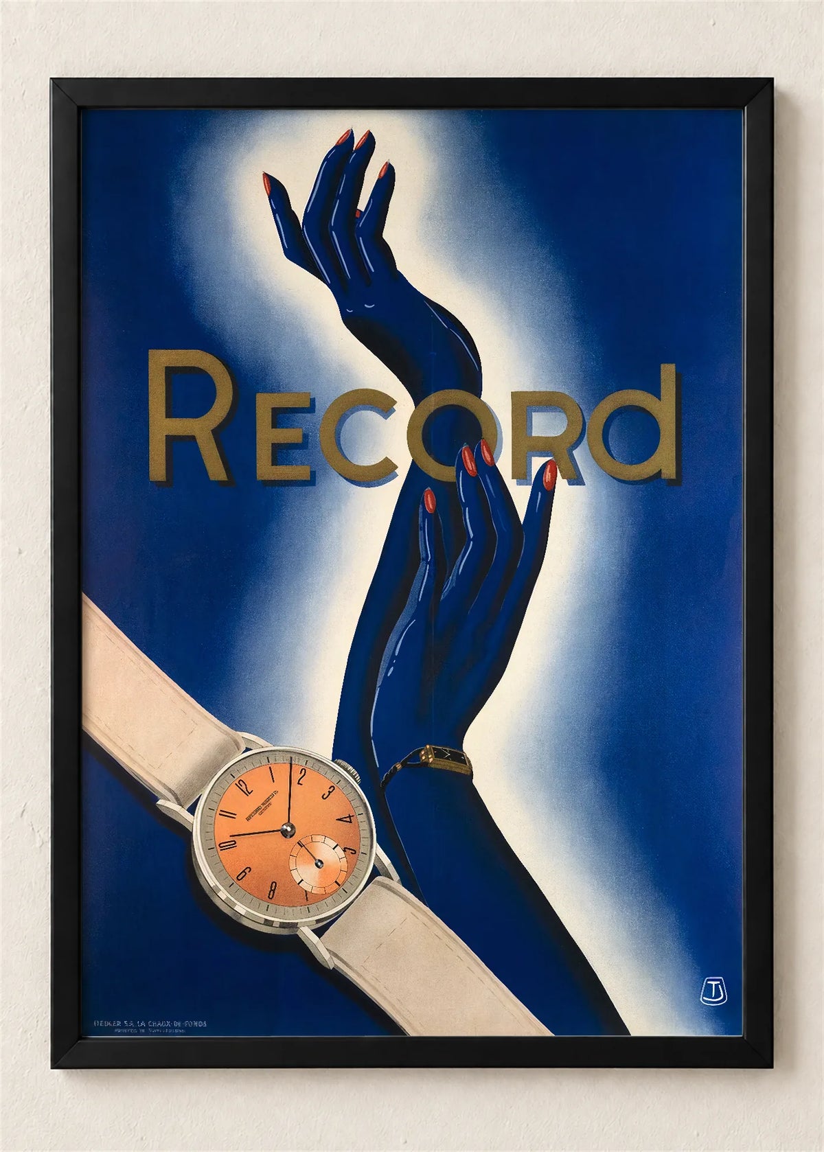 Record, reklamni plakat, poster u crnom ramu