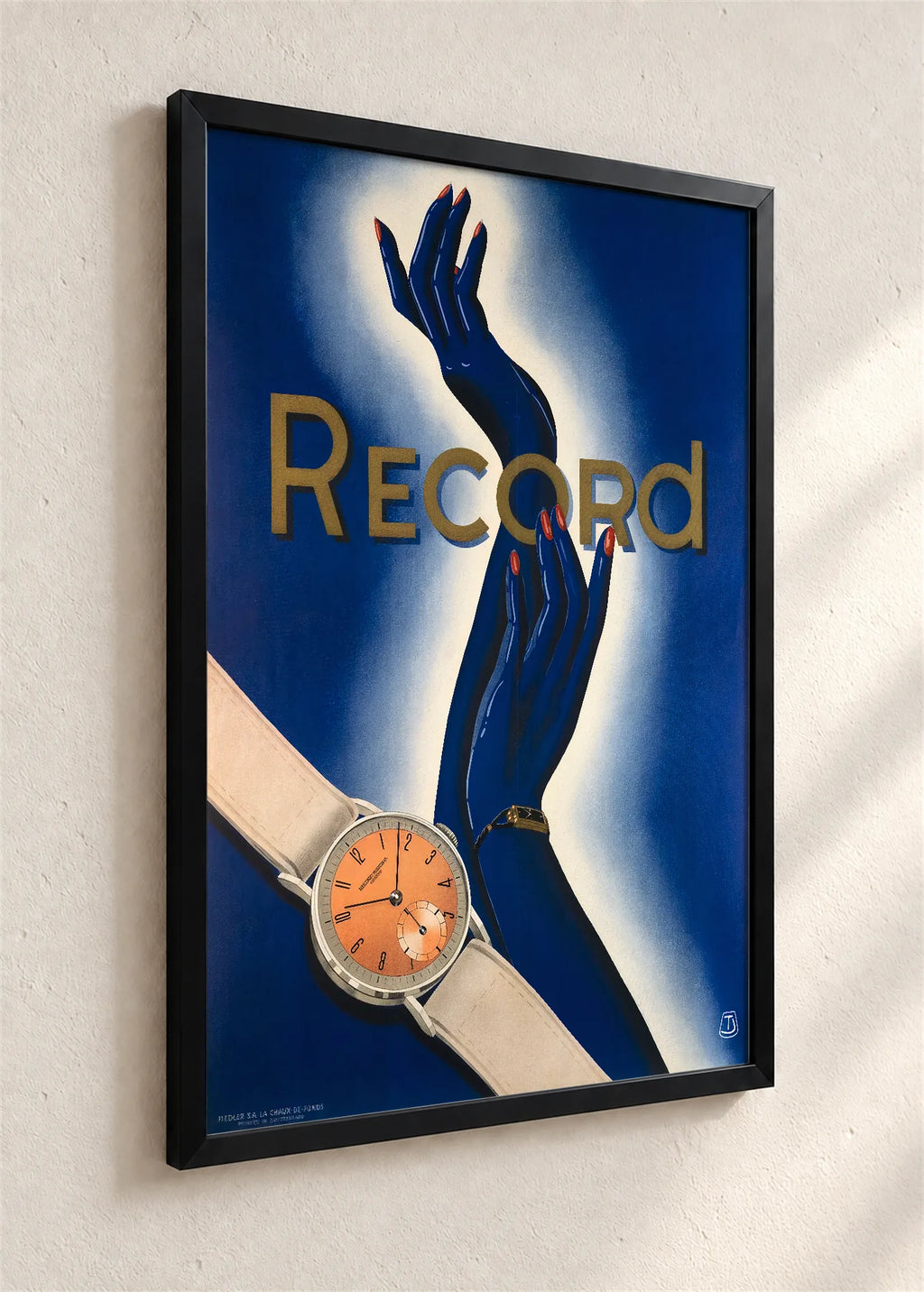 Record, reklamni plakat, crni ram iz ugla