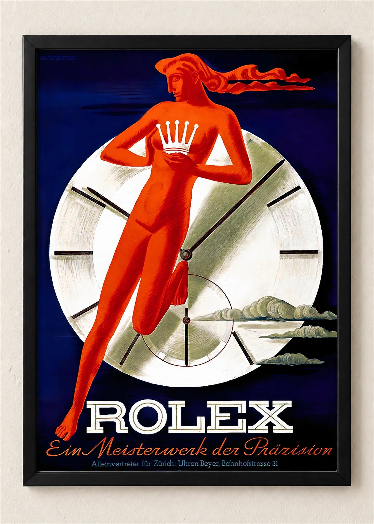 Rolex, reklamni plakat, poster u crnom ramu