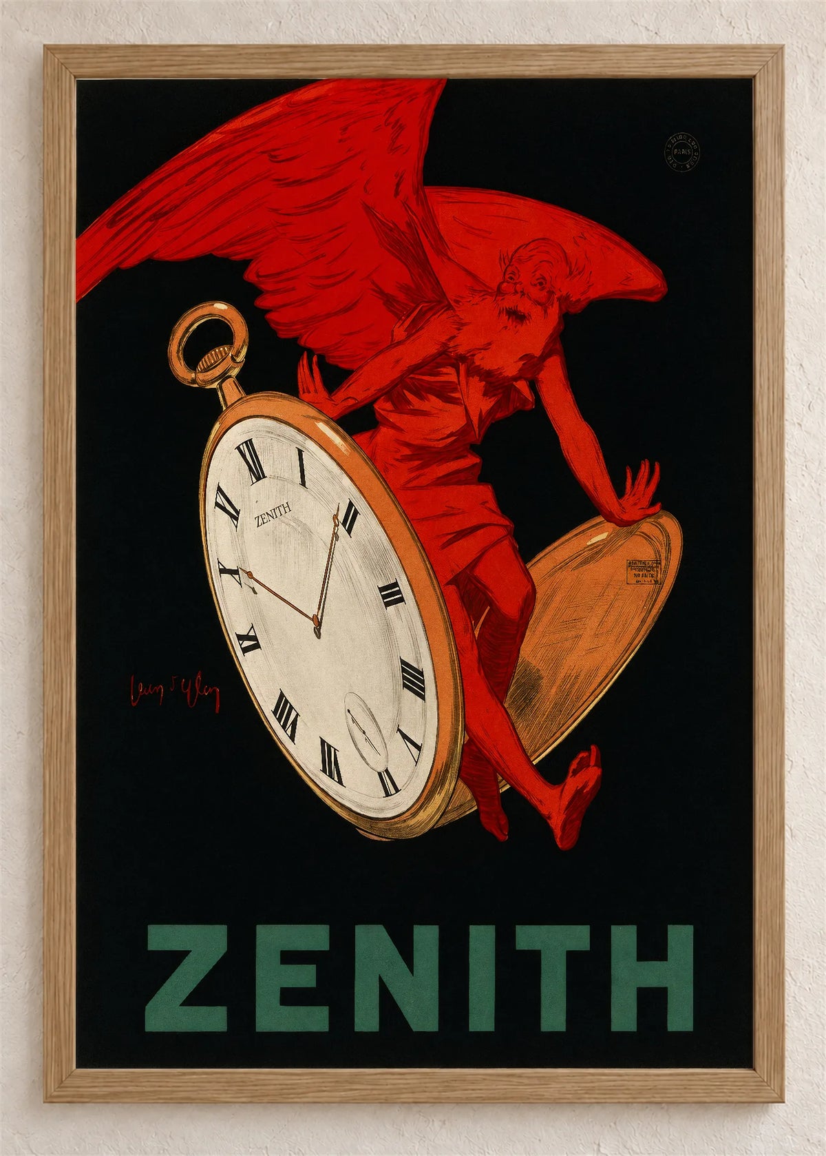 Zenith, crveni anđeo, poster u braon drvenom ramu