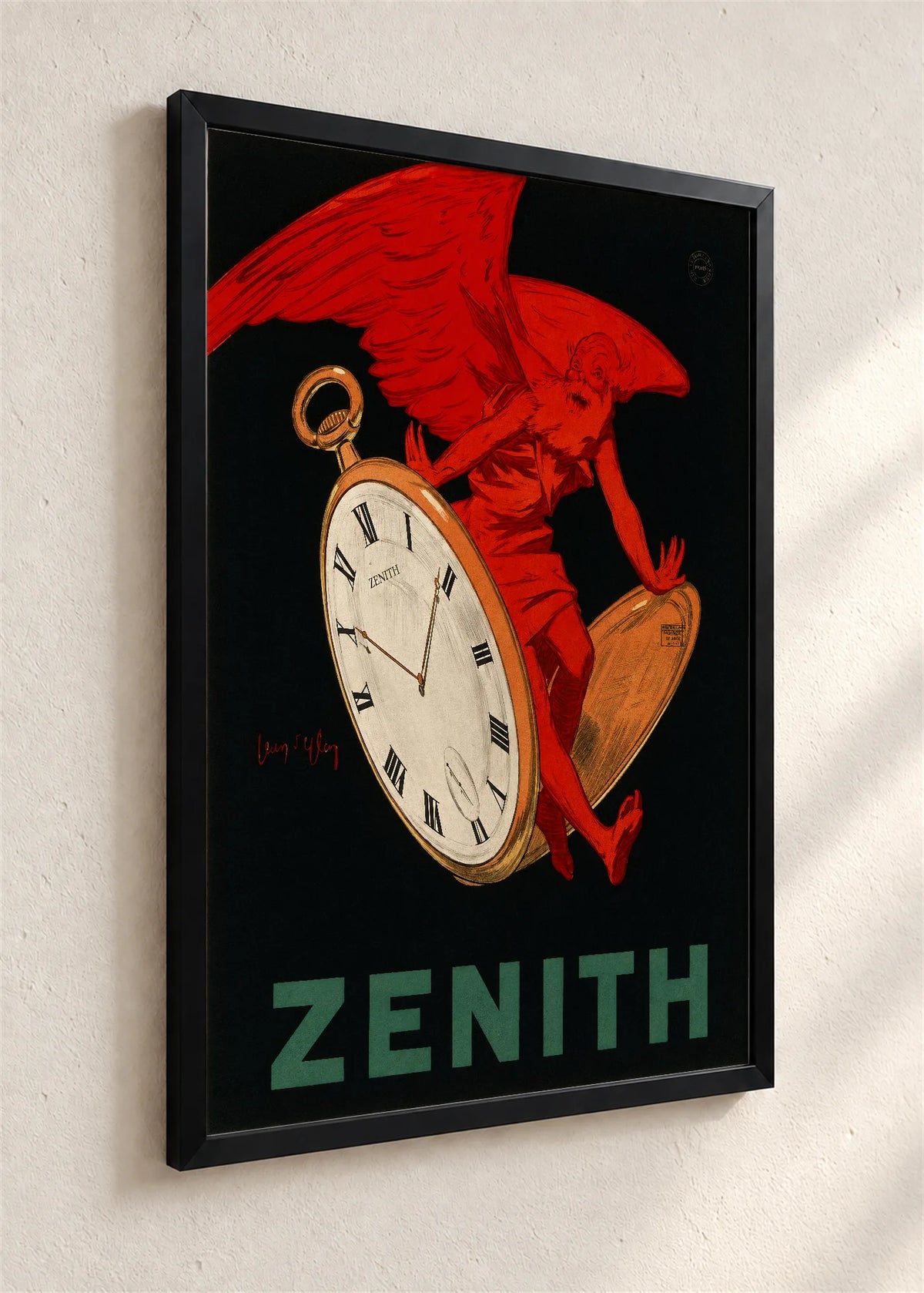 Zenith, crveni anđeo, crni ram iz ugla