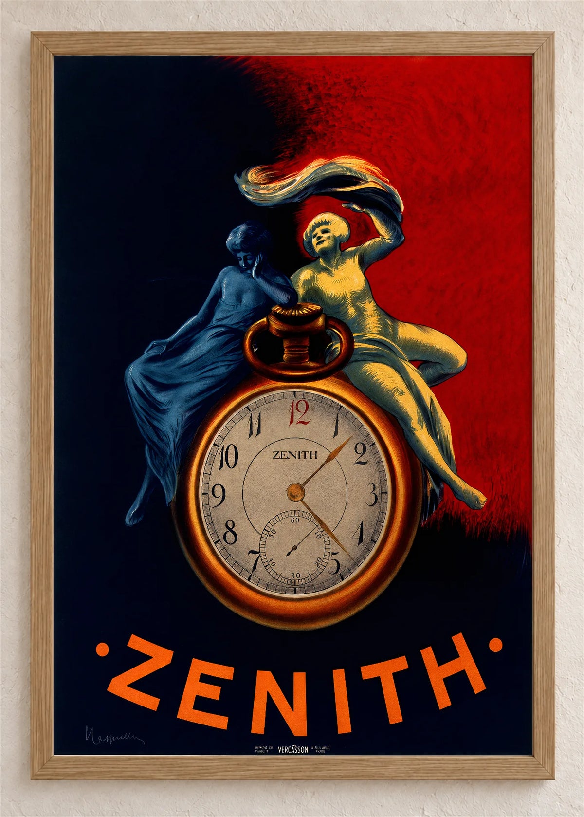 Zenith, dva sata, poster u braon drvenom ramu