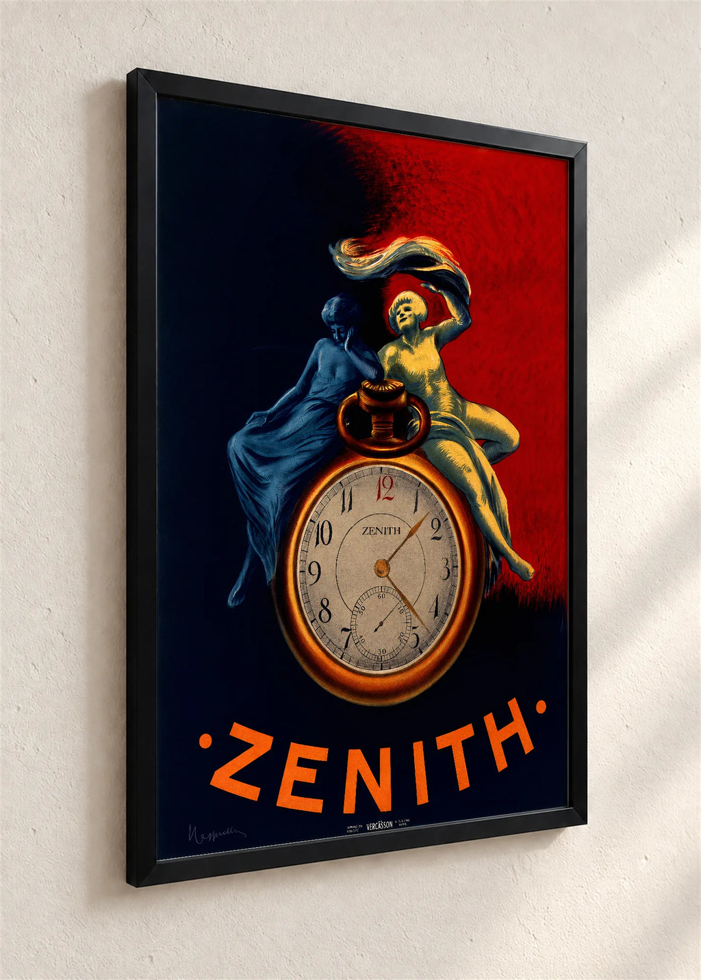 Zenith, dva sata, crni ram iz ugla