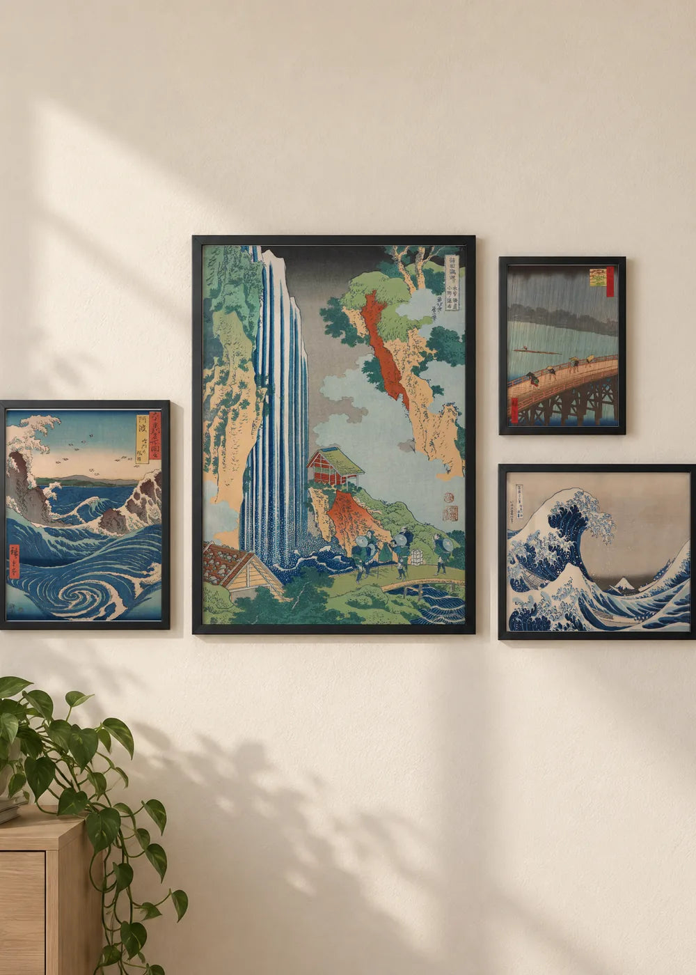 Talasi i vodopadi: set od 4 postera, ceo set u crnim ramovima