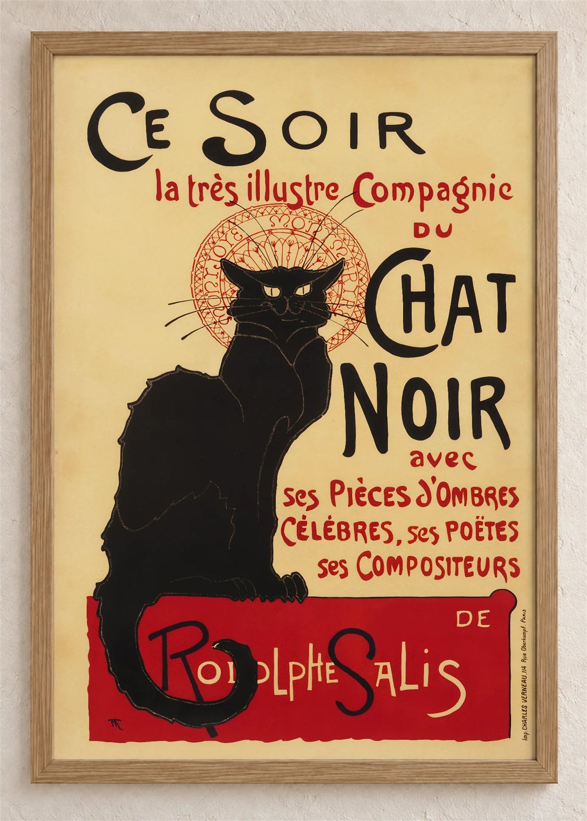 Le Chat Noir, poster u braon drvenom ramu