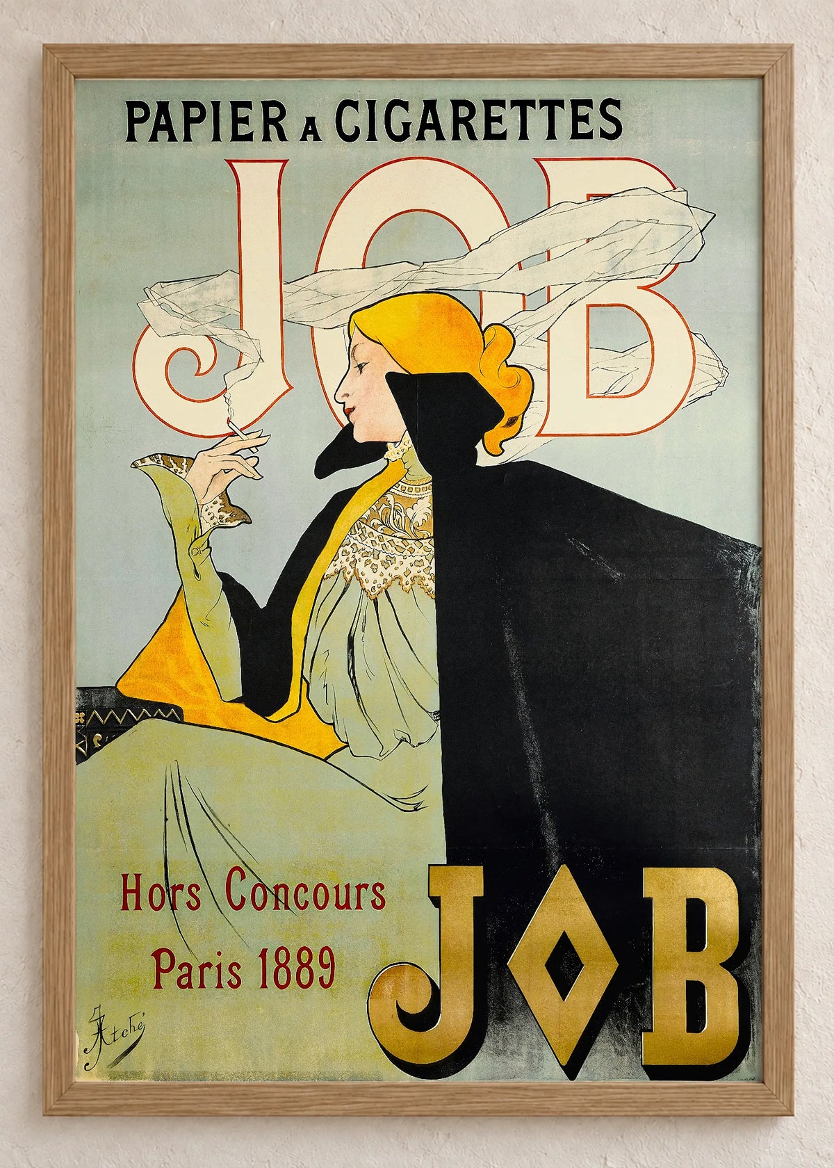 Vintage reklame: JOB, Robette i L’Ermitage, JOB, Papier à Cigarettes, u braon ramu