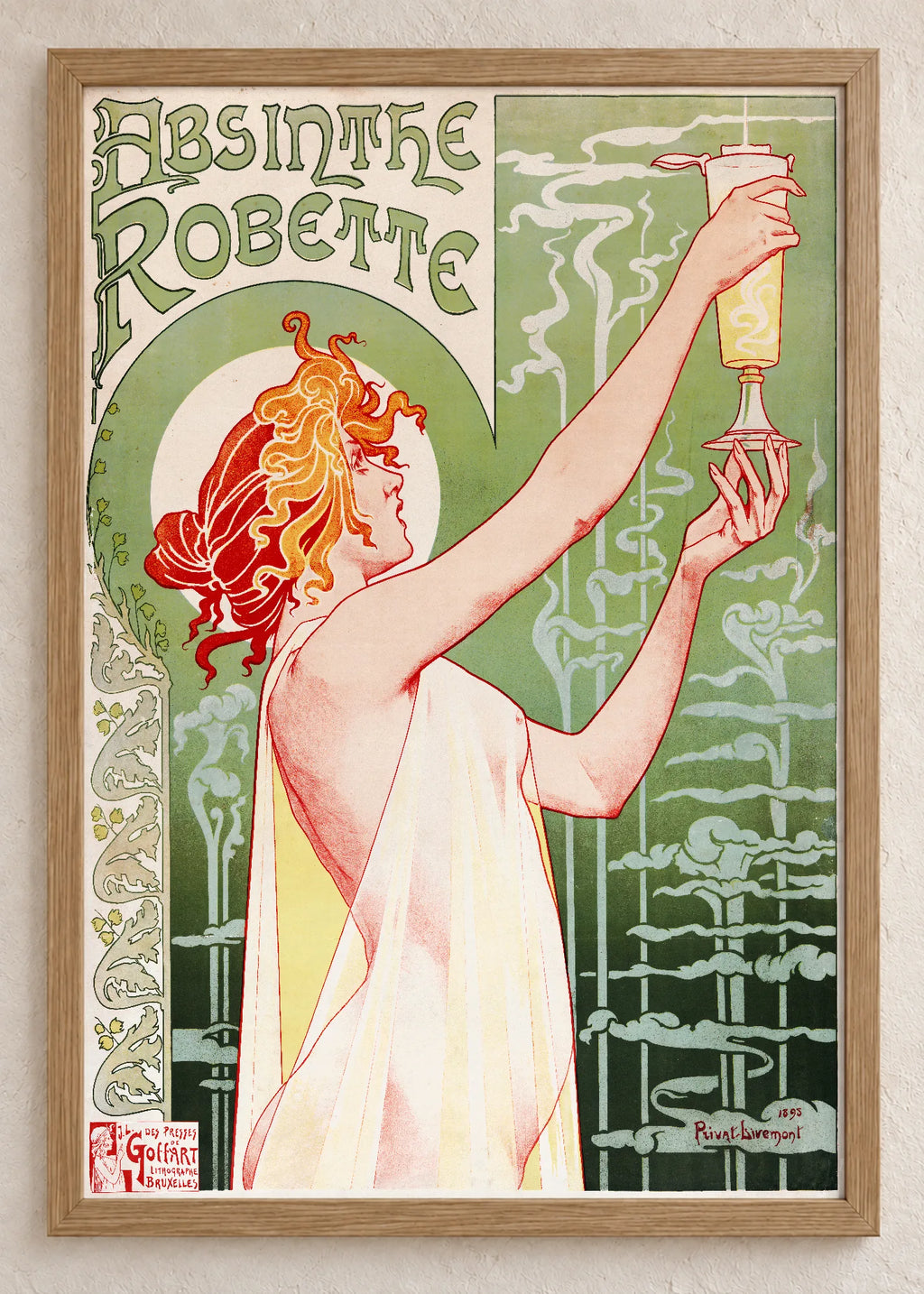 Vintage reklame: JOB, Robette i L’Ermitage, Absinthe Robette, u braon ramu