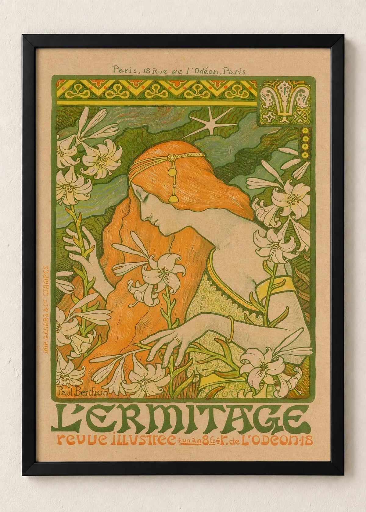 Vintage reklame: JOB, Robette i L’Ermitage, L’Ermitage, Revue illustrée, u crnim ramu