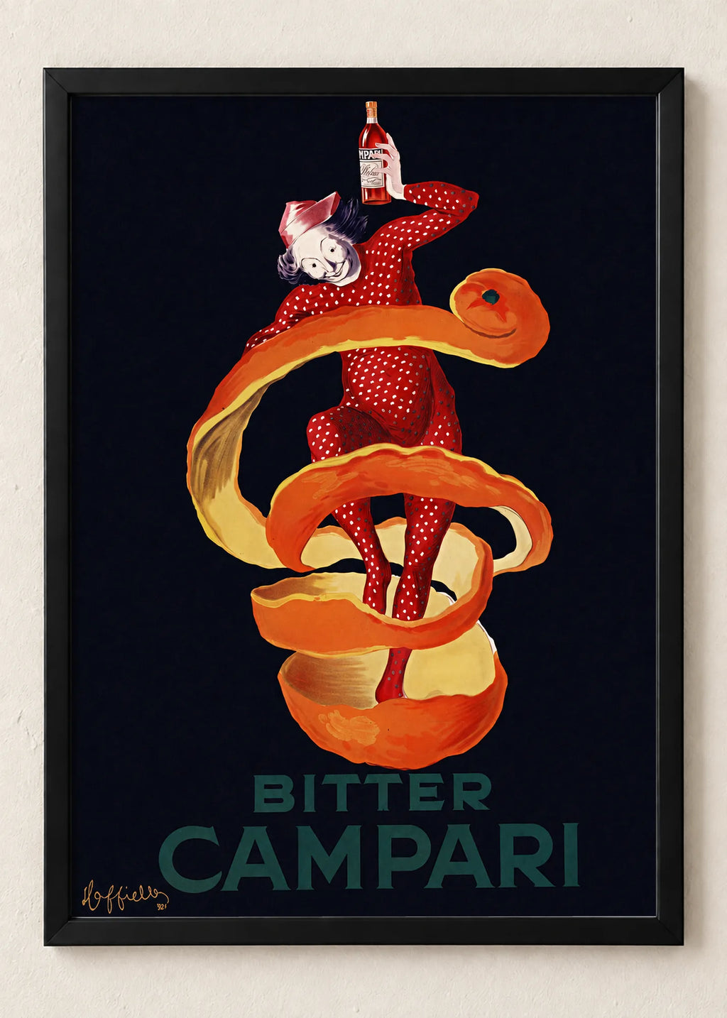 Vintage reklame: kafa, konjak i Campari, Bitter Campari, u crnim ramu