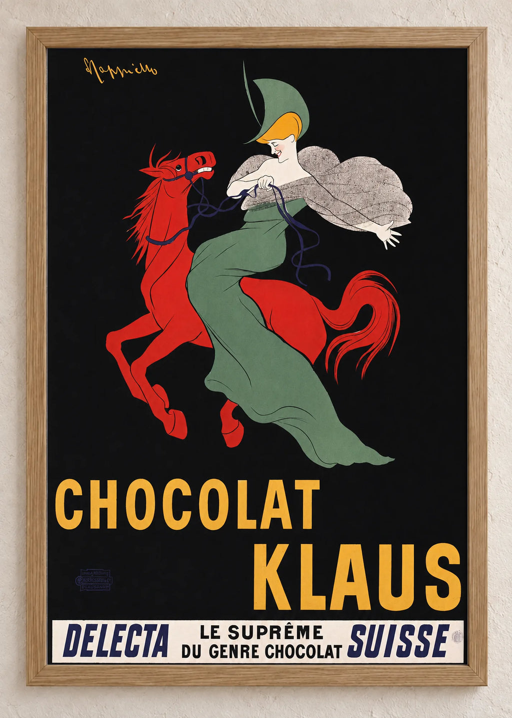 Vintage reklame: Klaus, Maurin i Campari, Chocolat Klaus, u braon ramu