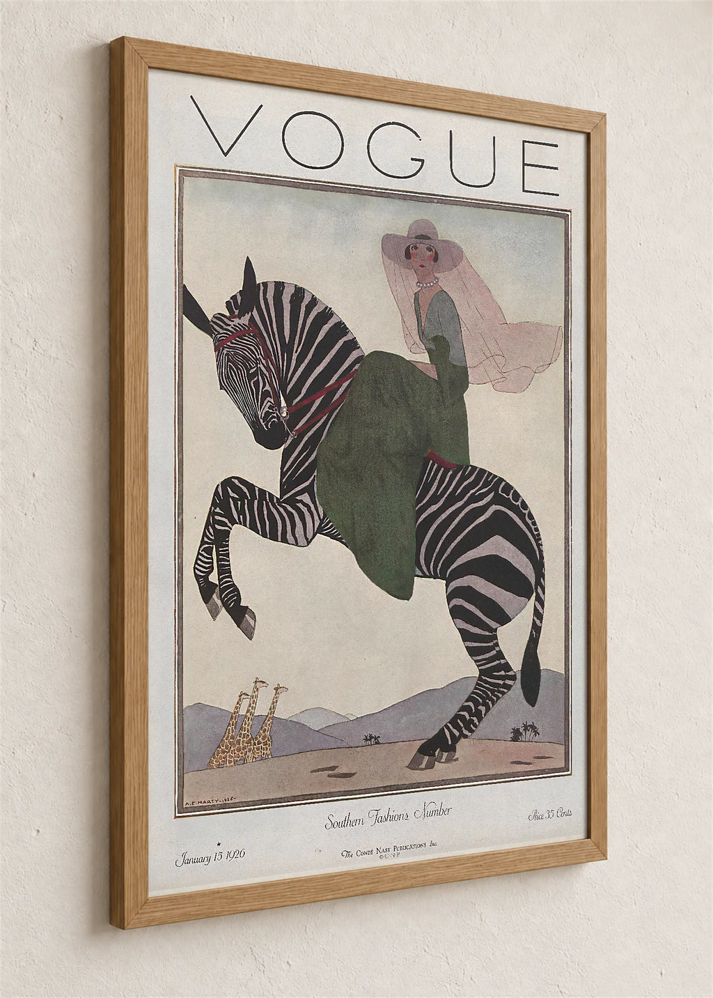 Vogue, naslovnica iz januara 1926., braon ram iz ugla