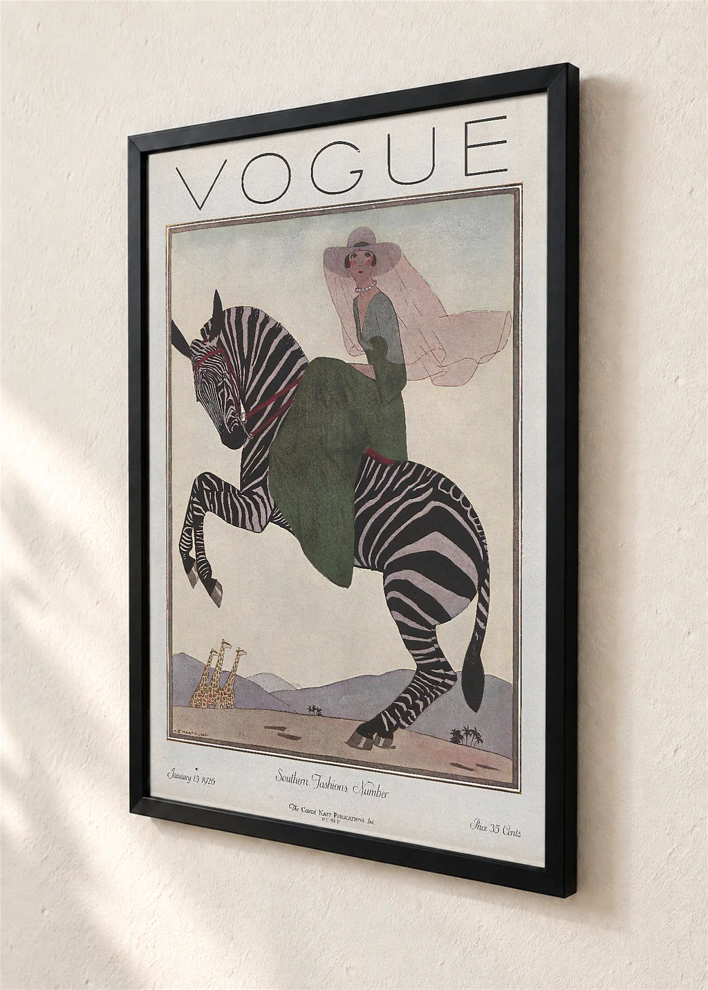 Vogue, naslovnica iz januara 1926., crni ram, detalj