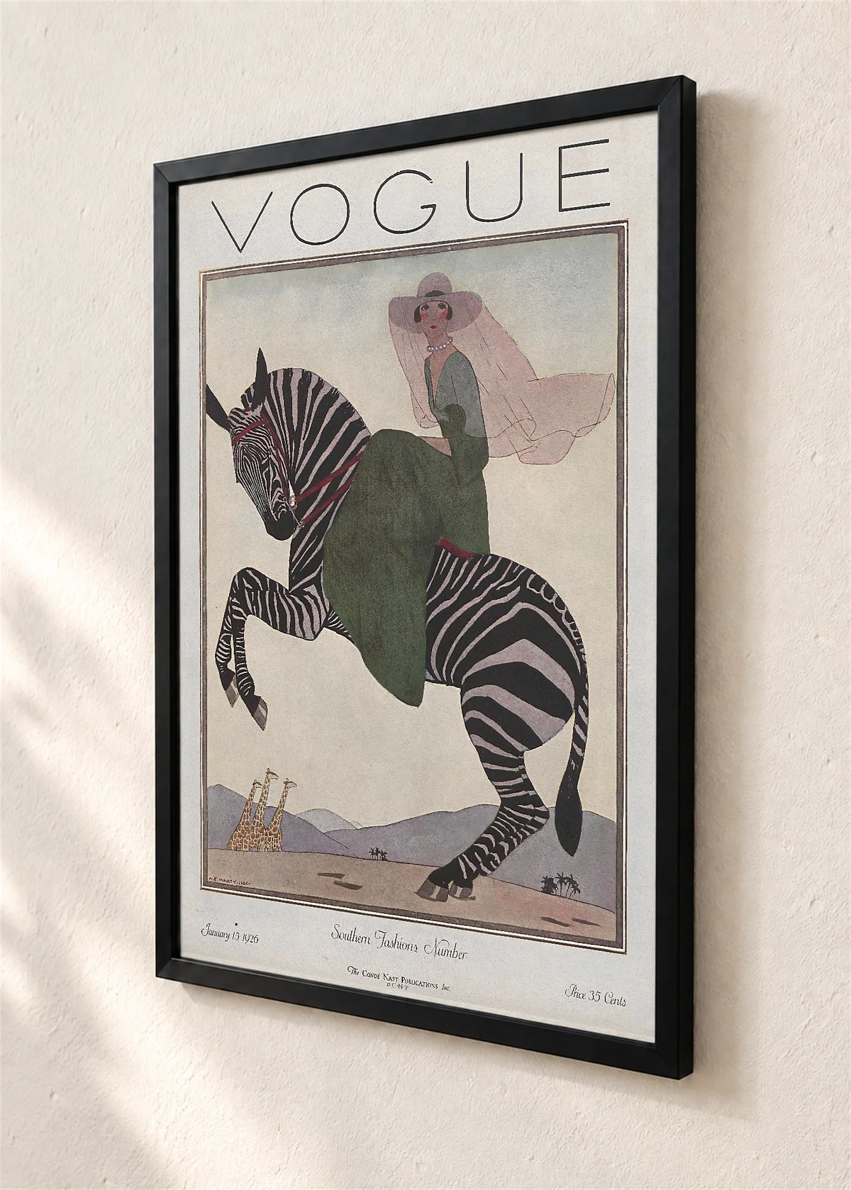 Vogue, naslovnica iz januara 1926., crni ram, detalj
