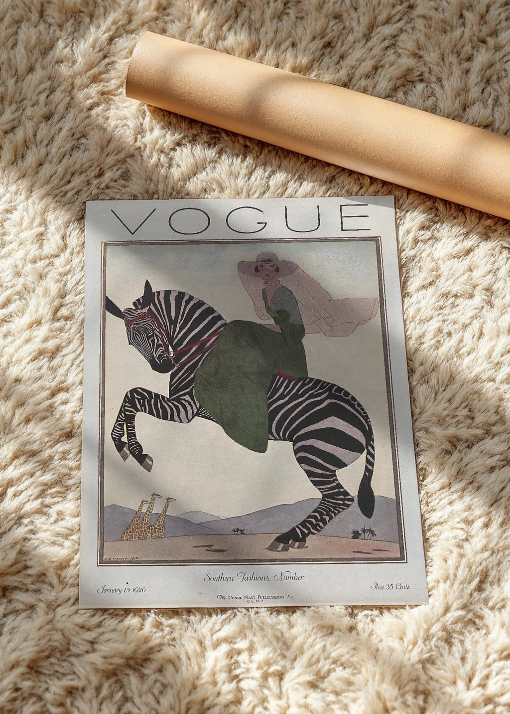 Vogue, naslovnica iz januara 1926., poster bez rama
