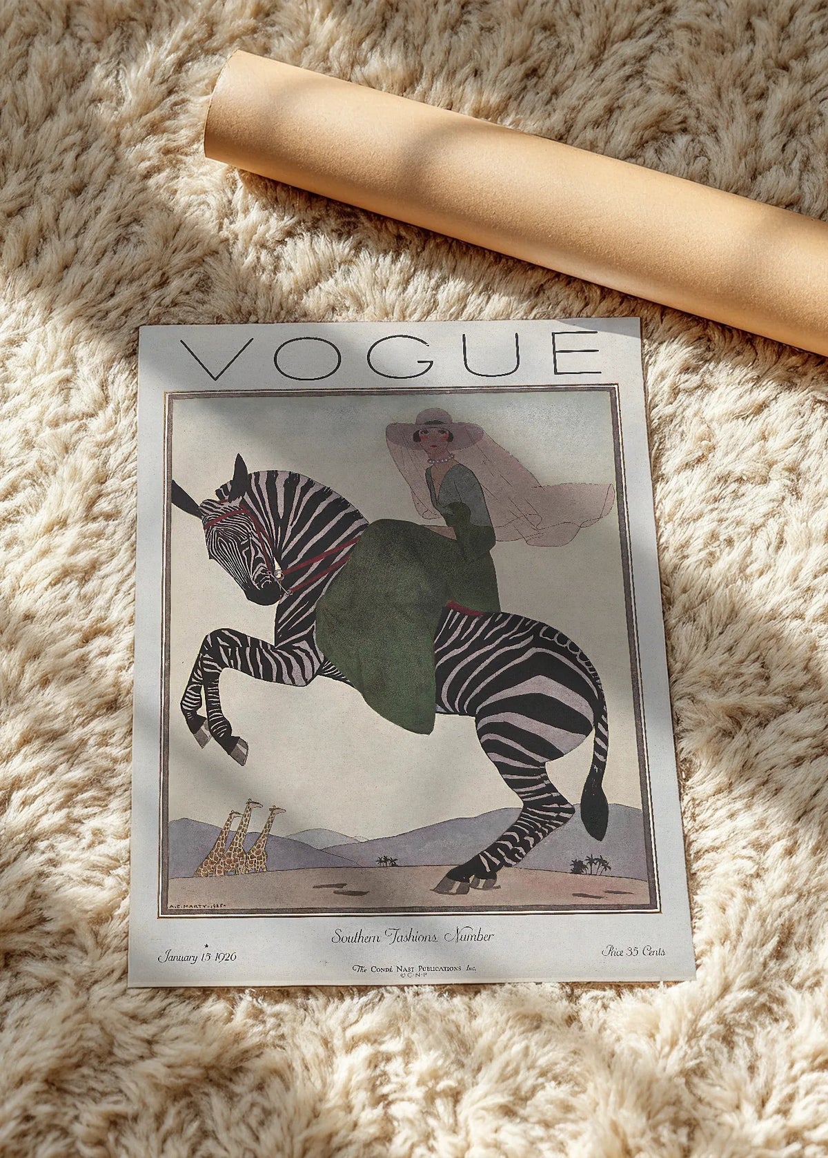 Vogue, naslovnica iz januara 1926., poster bez rama