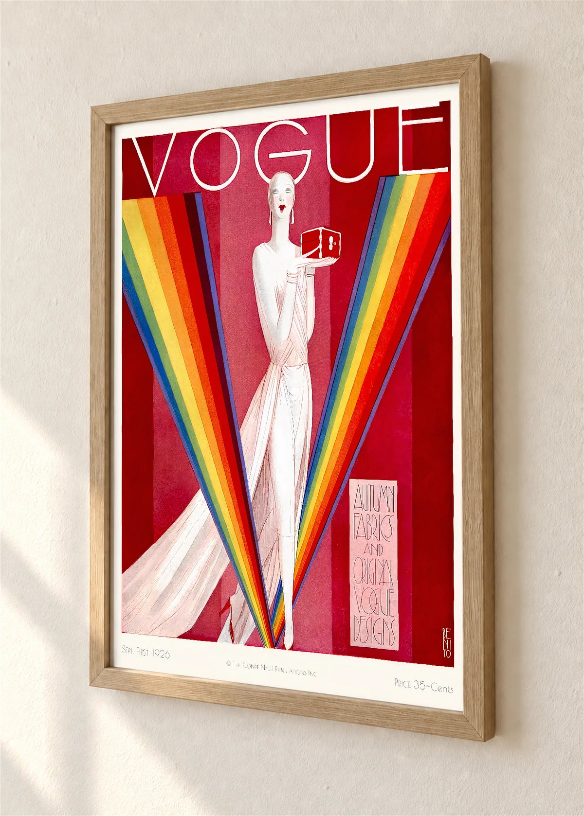 Vogue, naslovnica iz septembra 1926., braon ram, detalj