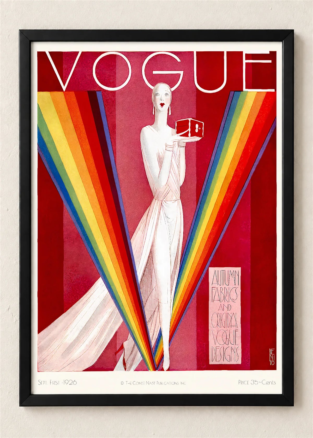 Vogue, naslovnica iz septembra 1926., poster u crnom ramu