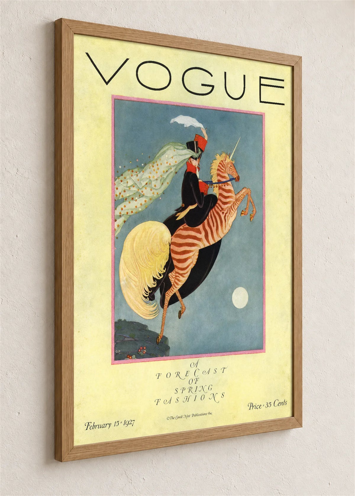 Vogue, naslovnica iz februara 1927., braon ram iz ugla