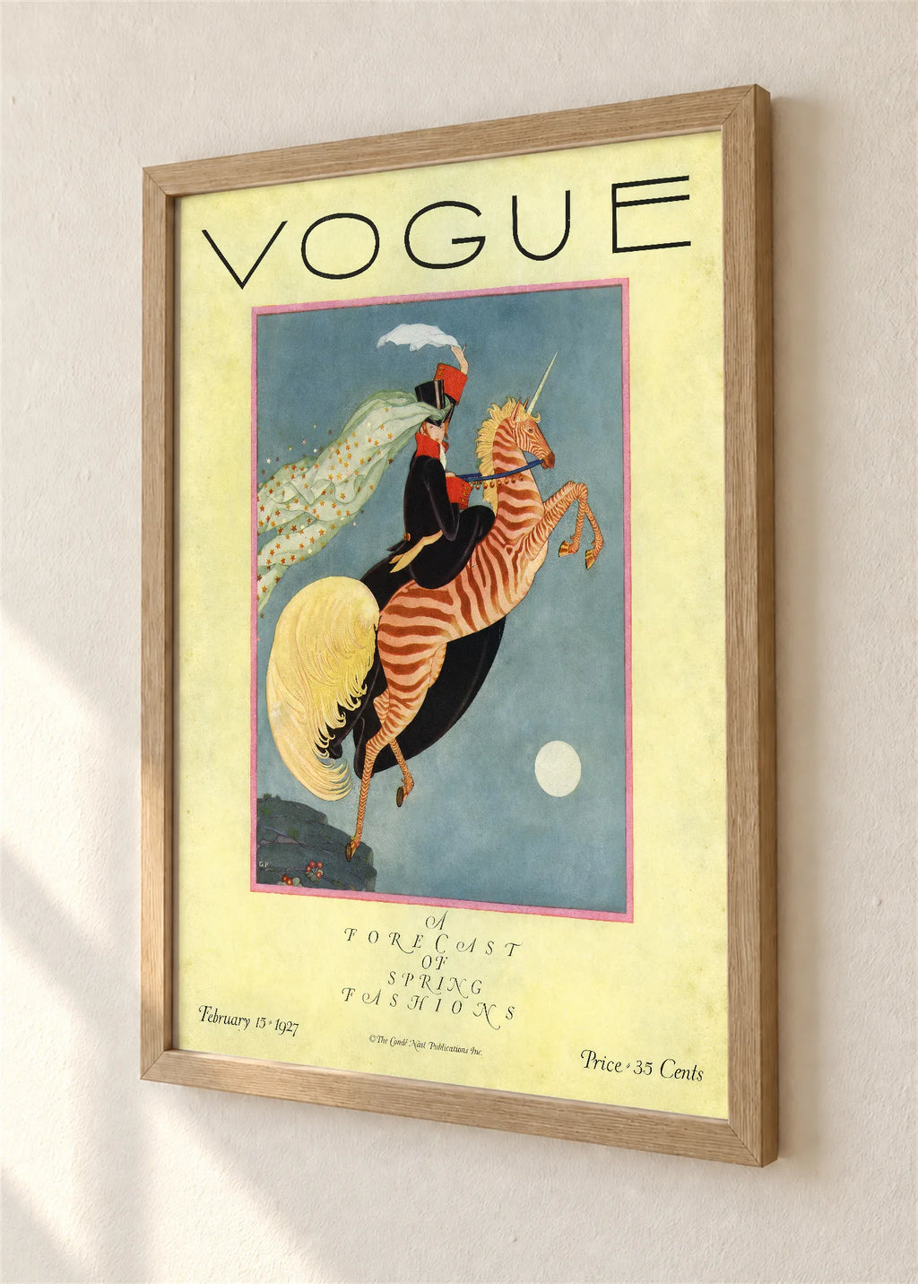 Vogue, naslovnica iz februara 1927., braon ram, detalj