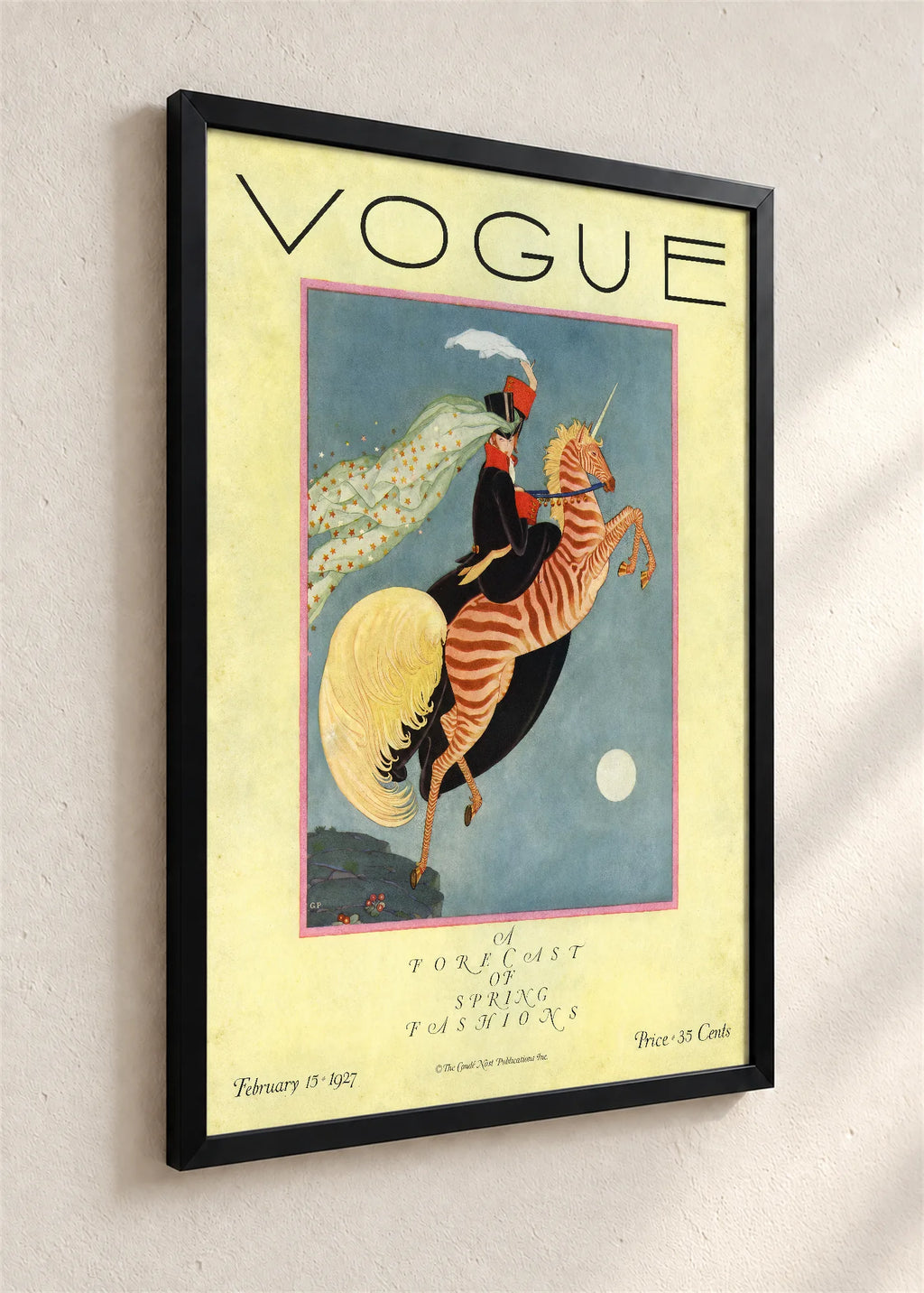 Vogue, naslovnica iz februara 1927., crni ram iz ugla