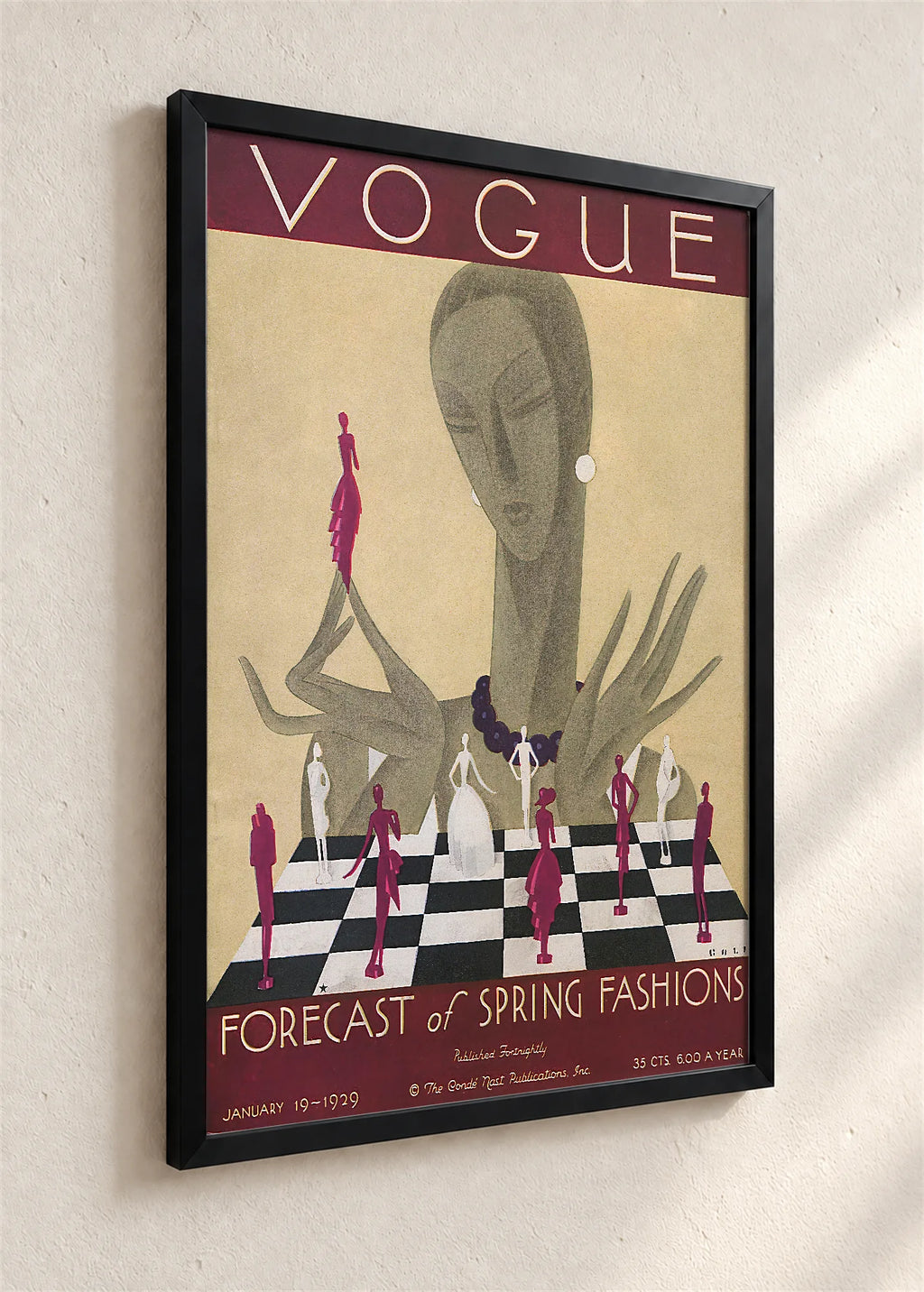 Vogue, naslovnica iz januara 1929., crni ram iz ugla