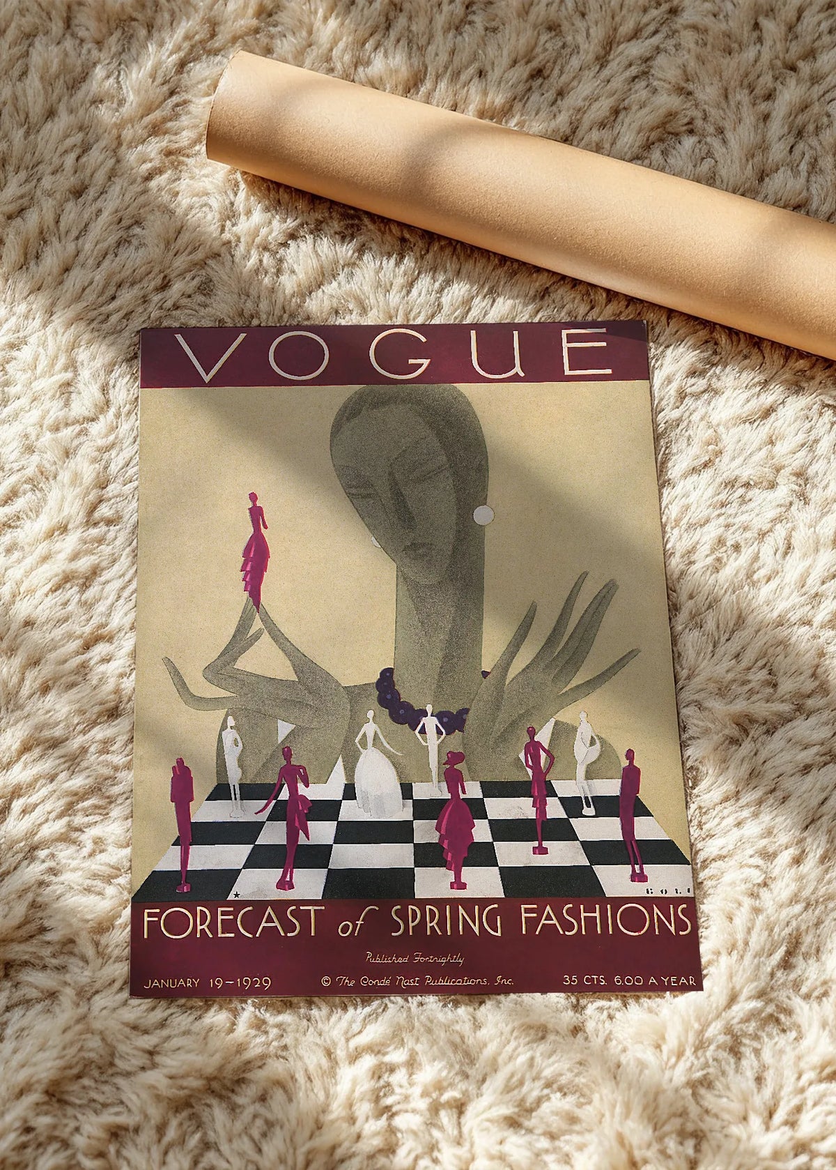 Vogue, naslovnica iz januara 1929., poster bez rama