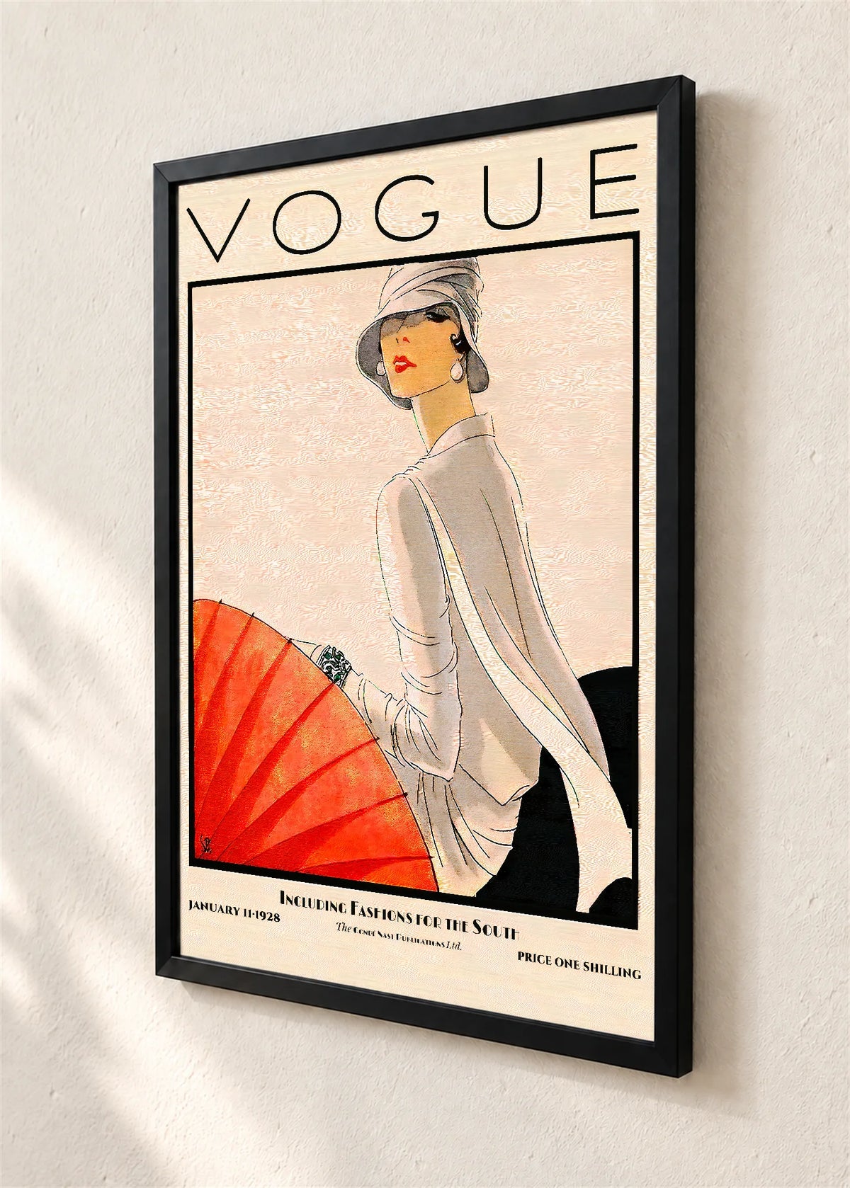 Vogue, naslovnica iz januara 1928., crni ram, detalj