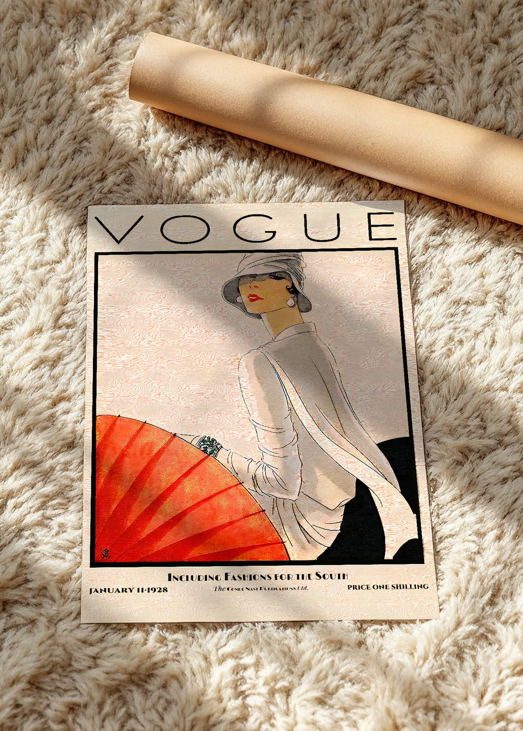 Vogue, naslovnica iz januara 1928., poster bez rama