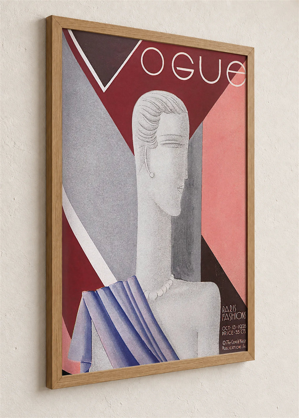 Vogue, pariska moda, oktobar 1928., braon ram iz ugla